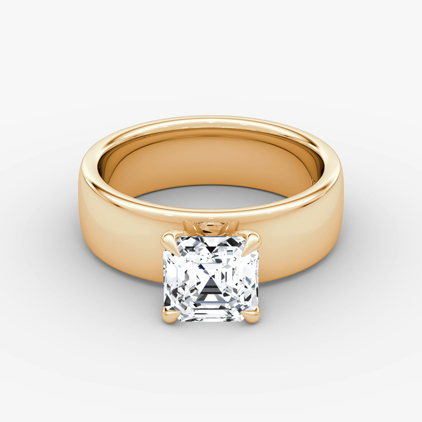 Cigar Band Solitaire | Asscher | 14k | Rose Gold | bandWidth: 6mm | diamondOrientation: vertical | caratWeight: other