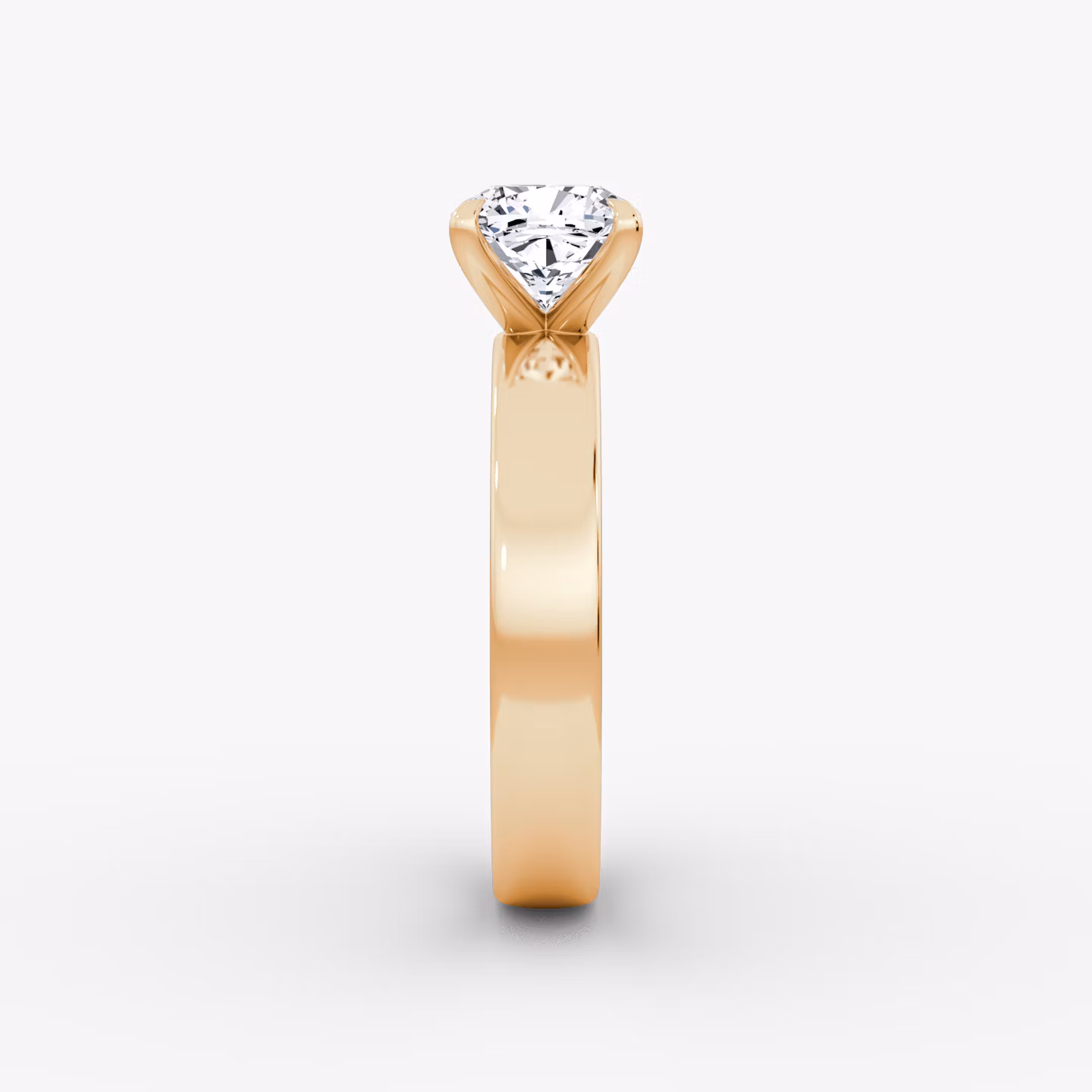 Cigar Band Solitaire | Cushion | 14k | Rose Gold | bandWidth: 4mm | diamondOrientation: vertical | caratWeight: other