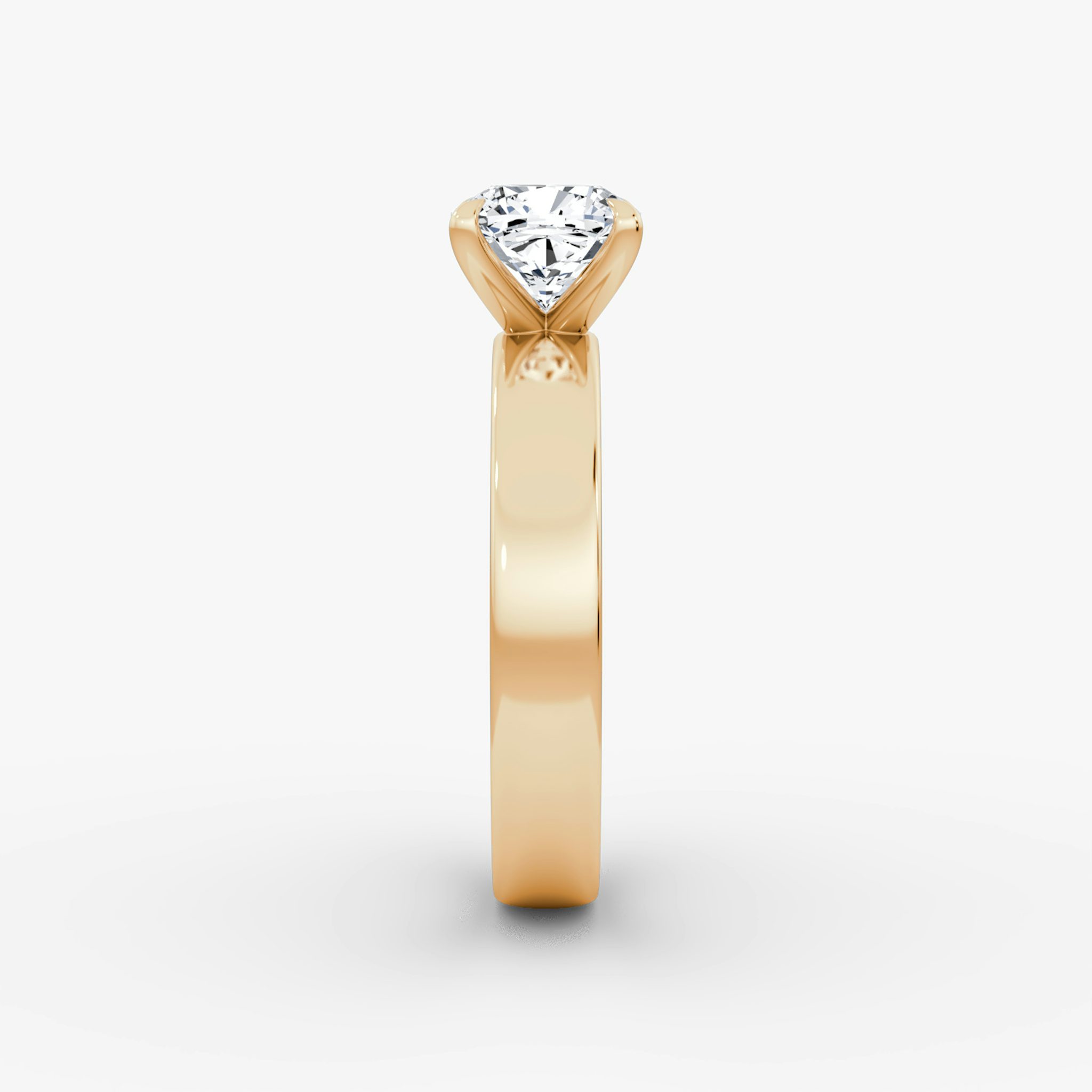 Cigar Band Solitaire | Cushion | 14k | Rose Gold | bandWidth: 4mm | diamondOrientation: vertical | caratWeight: other