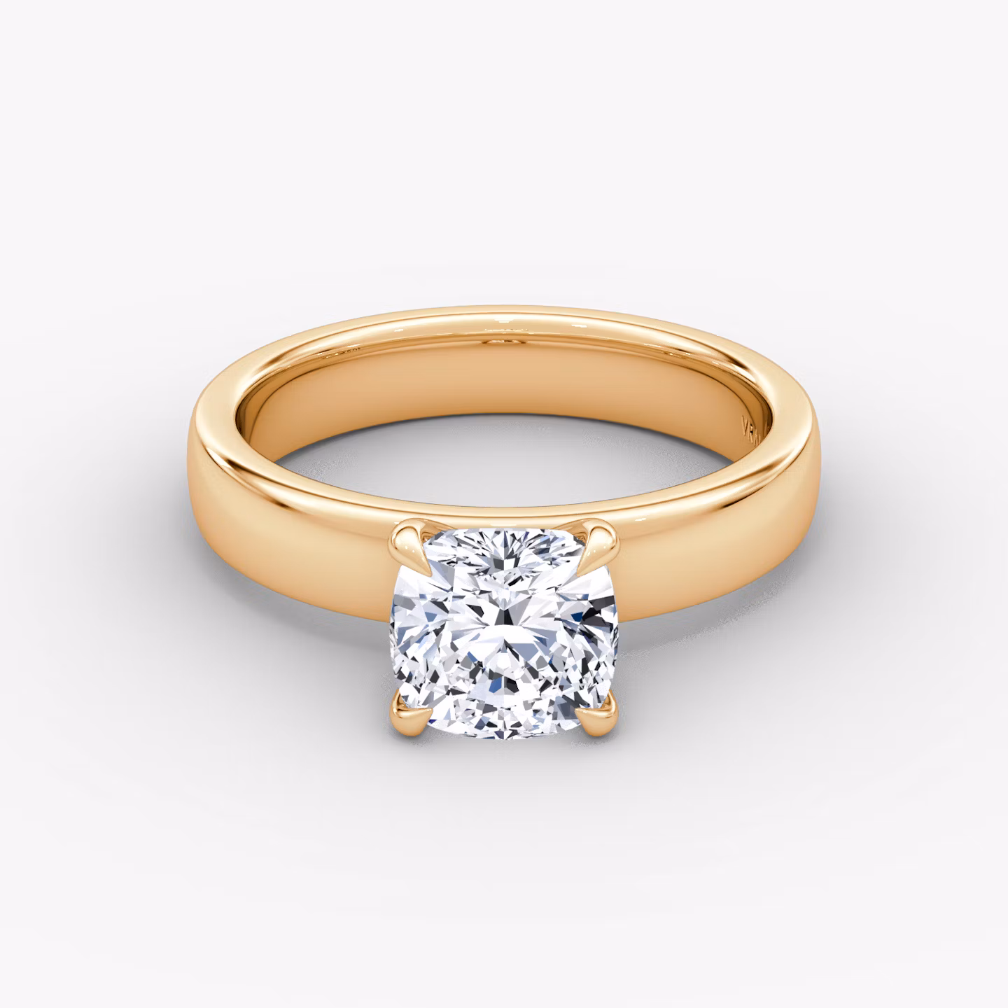 Cigar Band Solitaire Cushion | Rose Gold
