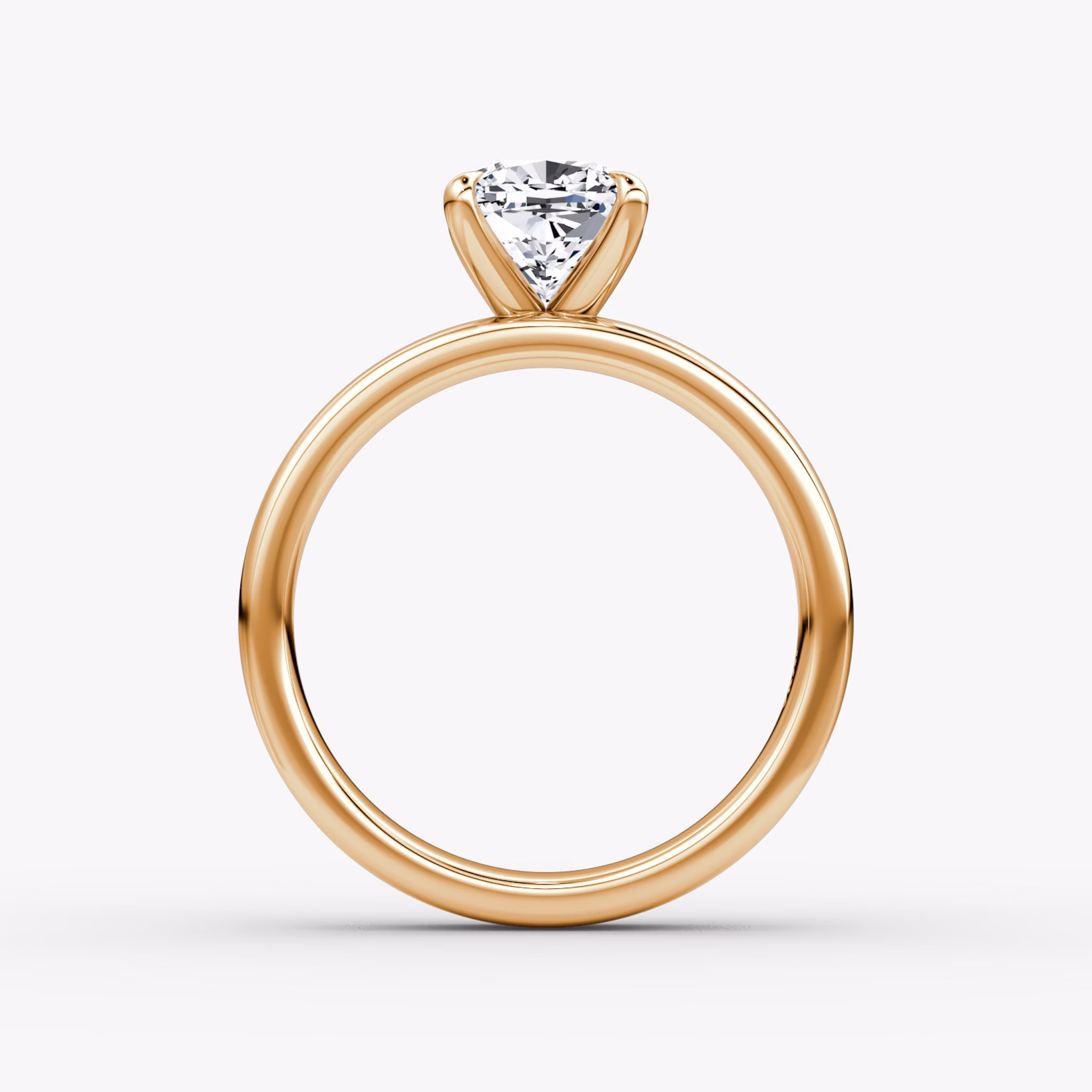 Cigar Band Solitaire | Cushion | 14k | Rose Gold | bandWidth: 4mm | diamondOrientation: vertical | caratWeight: other