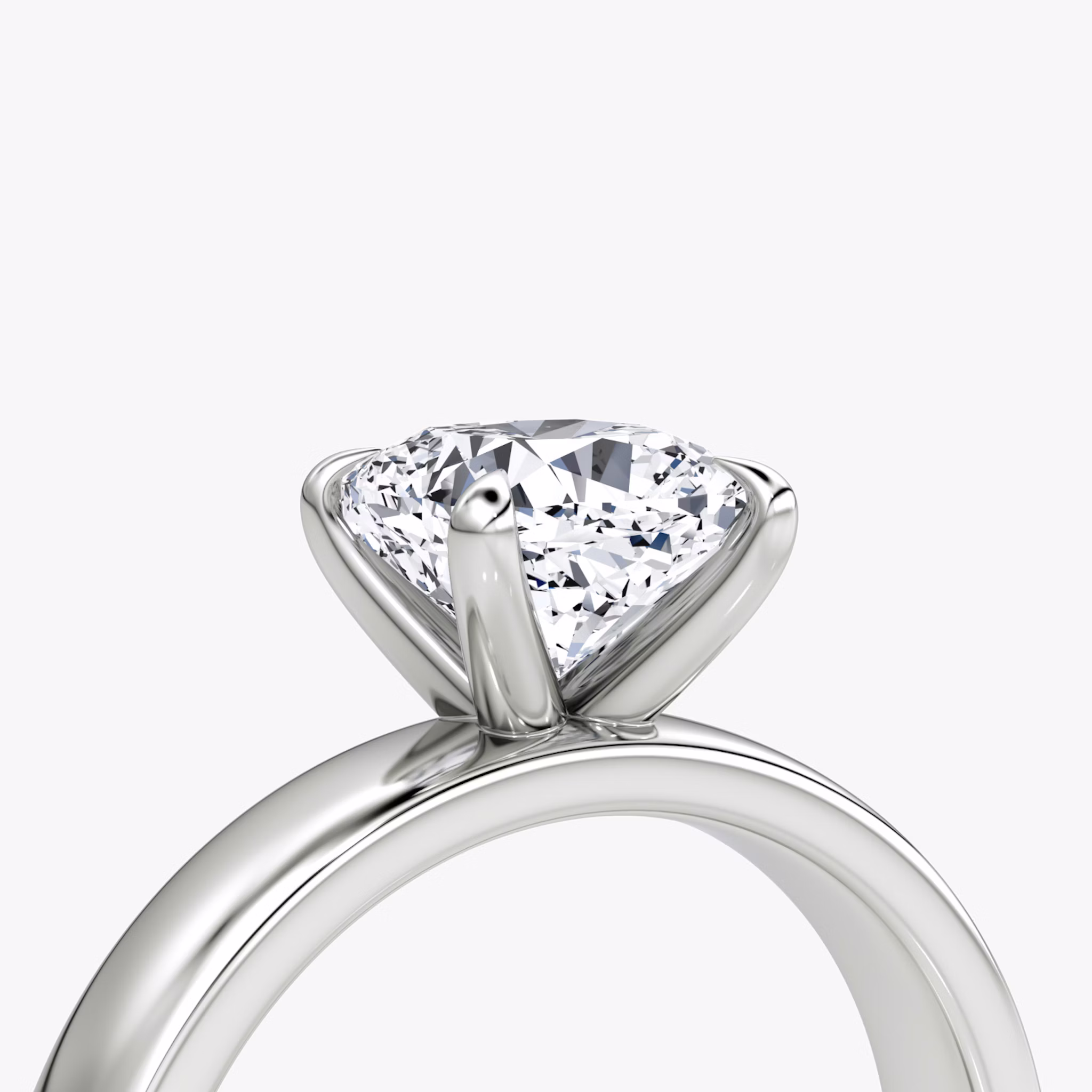 Cigar Band Solitaire | Cushion | 18k | White Gold | bandWidth: 4mm | diamondOrientation: vertical | caratWeight: other