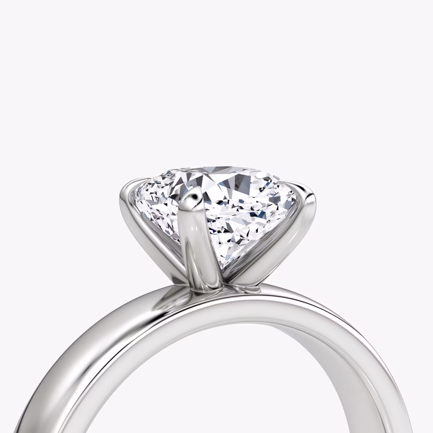 Cigar Band Solitaire | Cushion | 18k | White Gold | bandWidth: 4mm | diamondOrientation: vertical | caratWeight: other