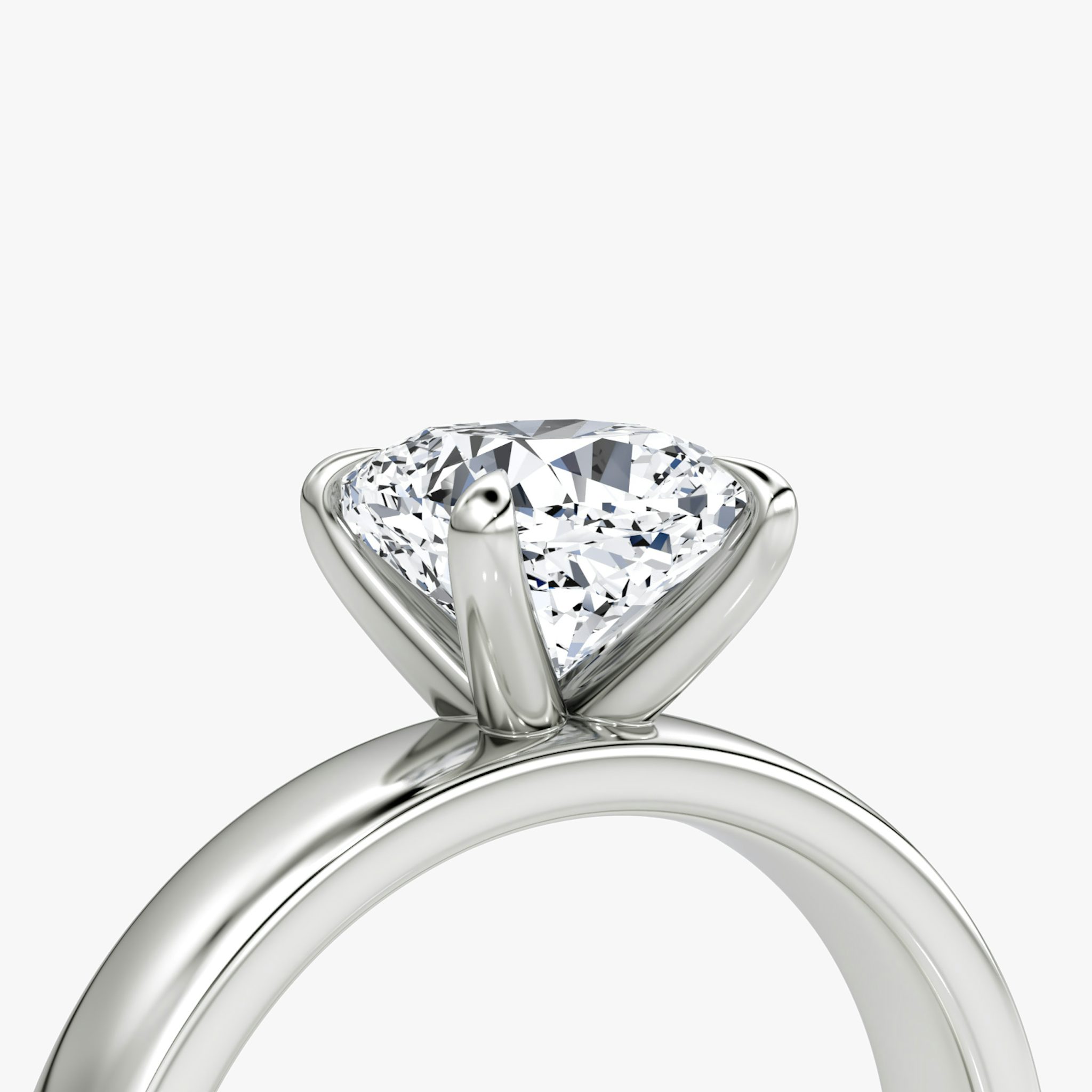 Cigar Band Solitaire | Cushion | 18k | White Gold | bandWidth: 4mm | diamondOrientation: vertical | caratWeight: other