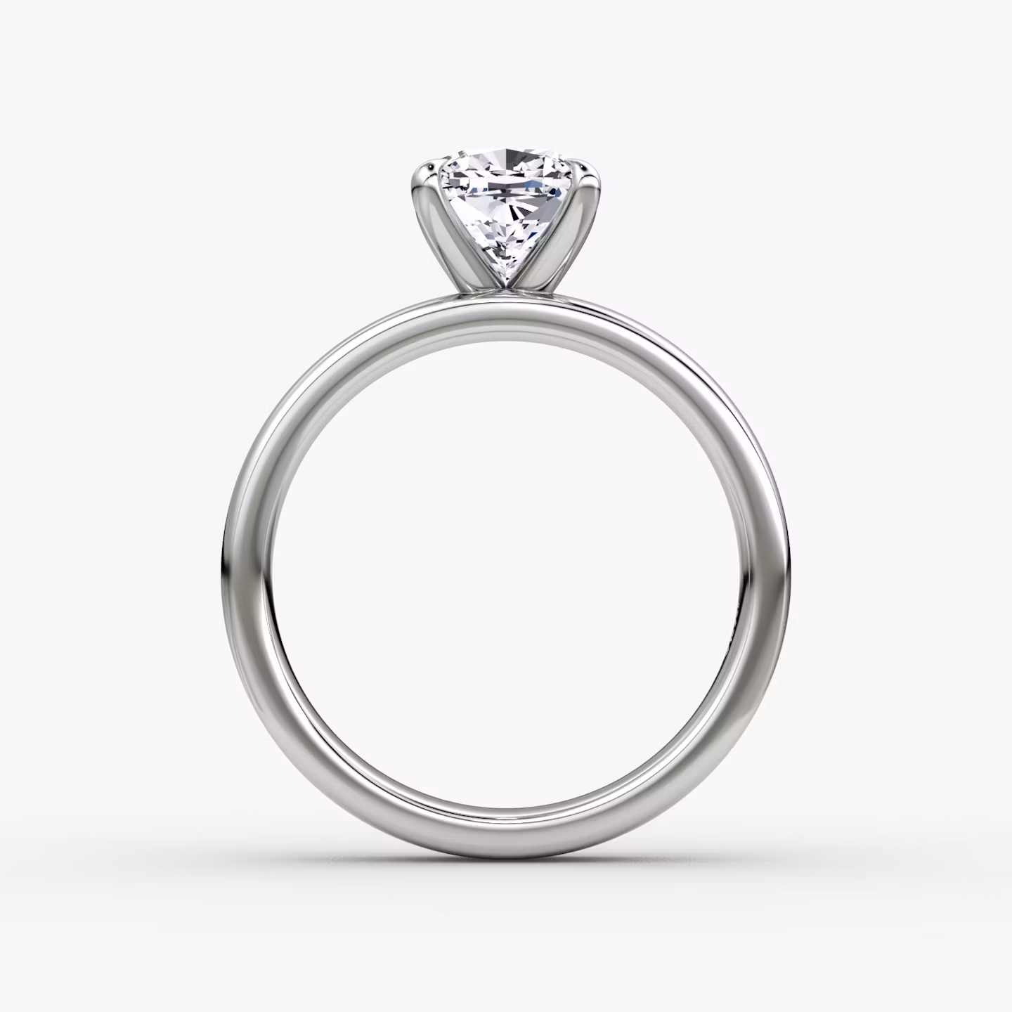 Cigar Band Solitaire | Cushion | 18k | White Gold | bandWidth: 4mm | diamondOrientation: vertical | caratWeight: other