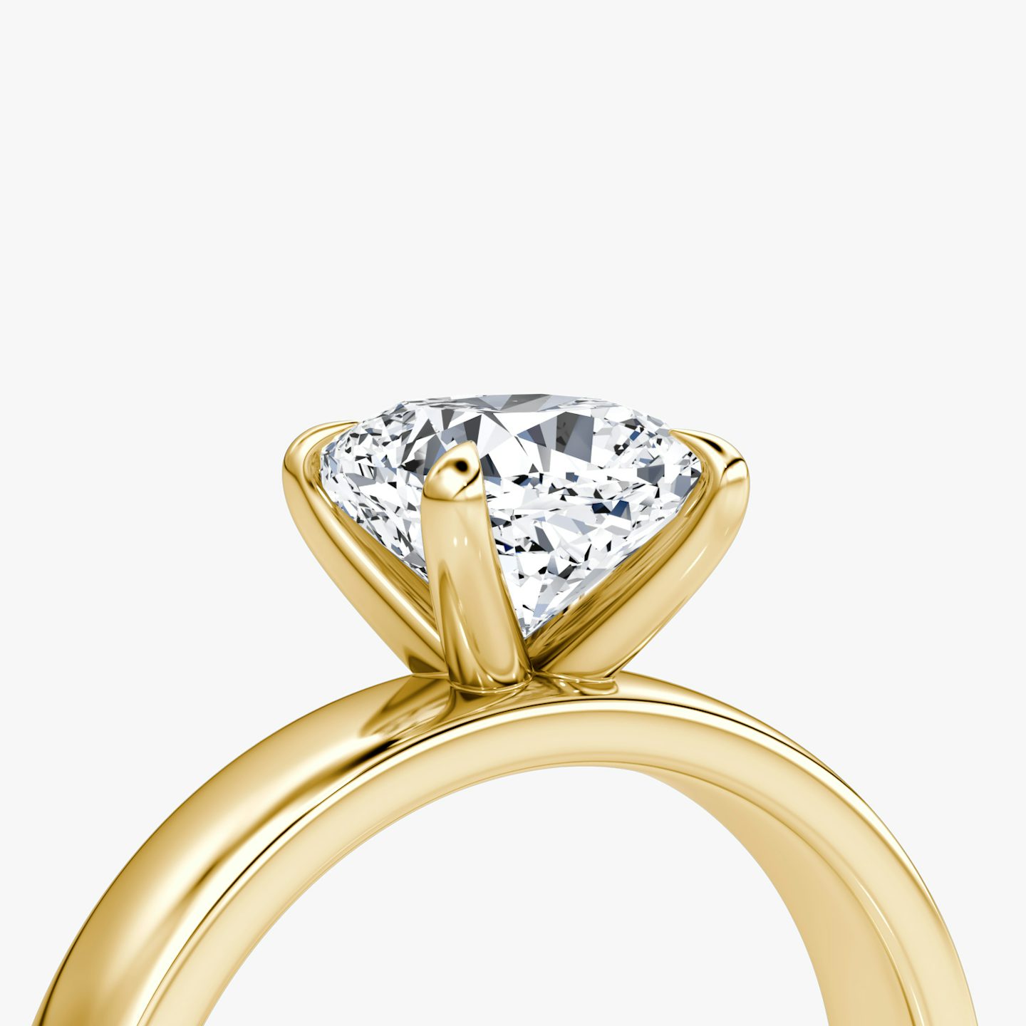Cigar Band Solitaire | Cushion | 18k | Yellow Gold | bandWidth: 4mm | diamondOrientation: vertical | caratWeight: other