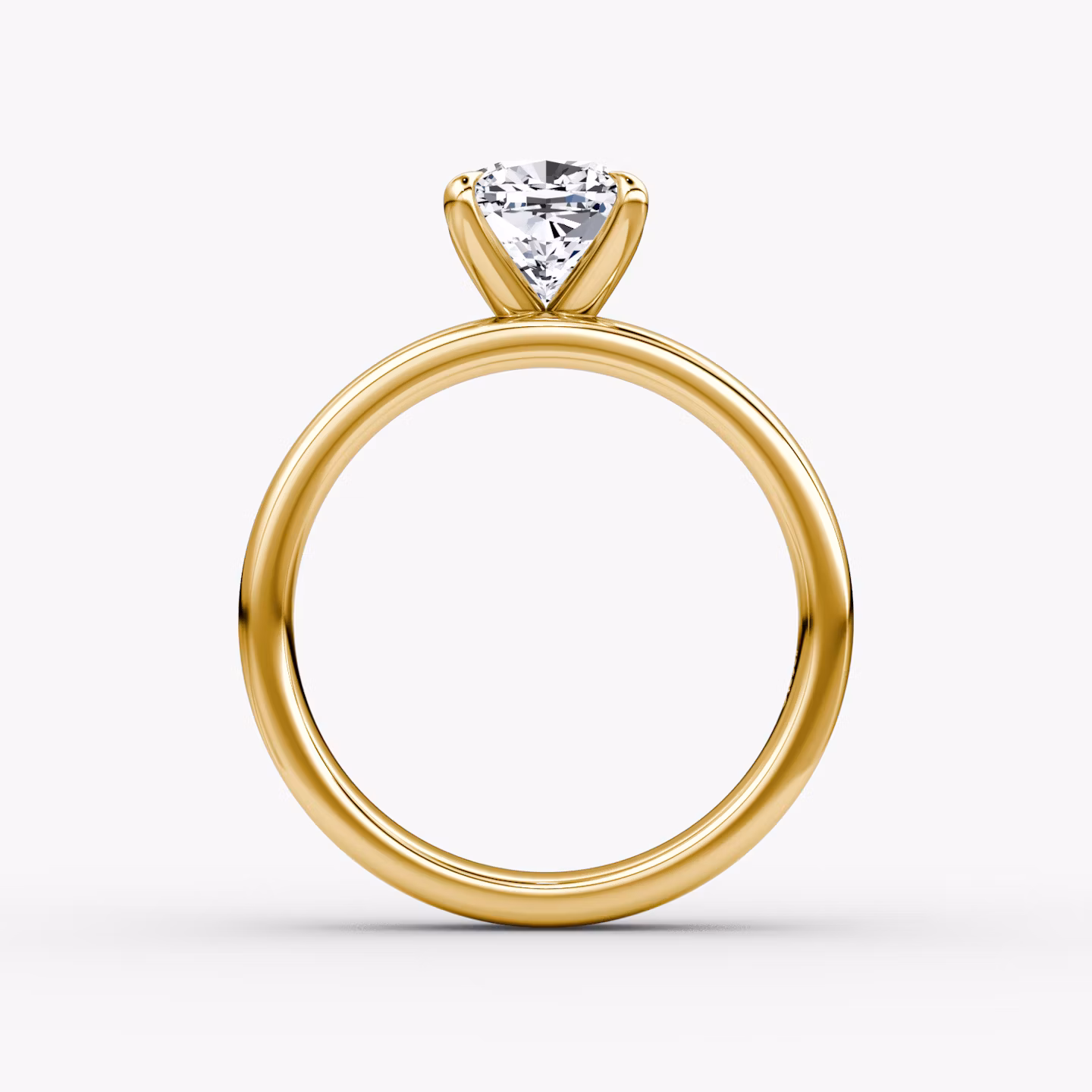 Cigar Band Solitaire | Cushion | 18k | Yellow Gold | bandWidth: 4mm | diamondOrientation: vertical | caratWeight: other
