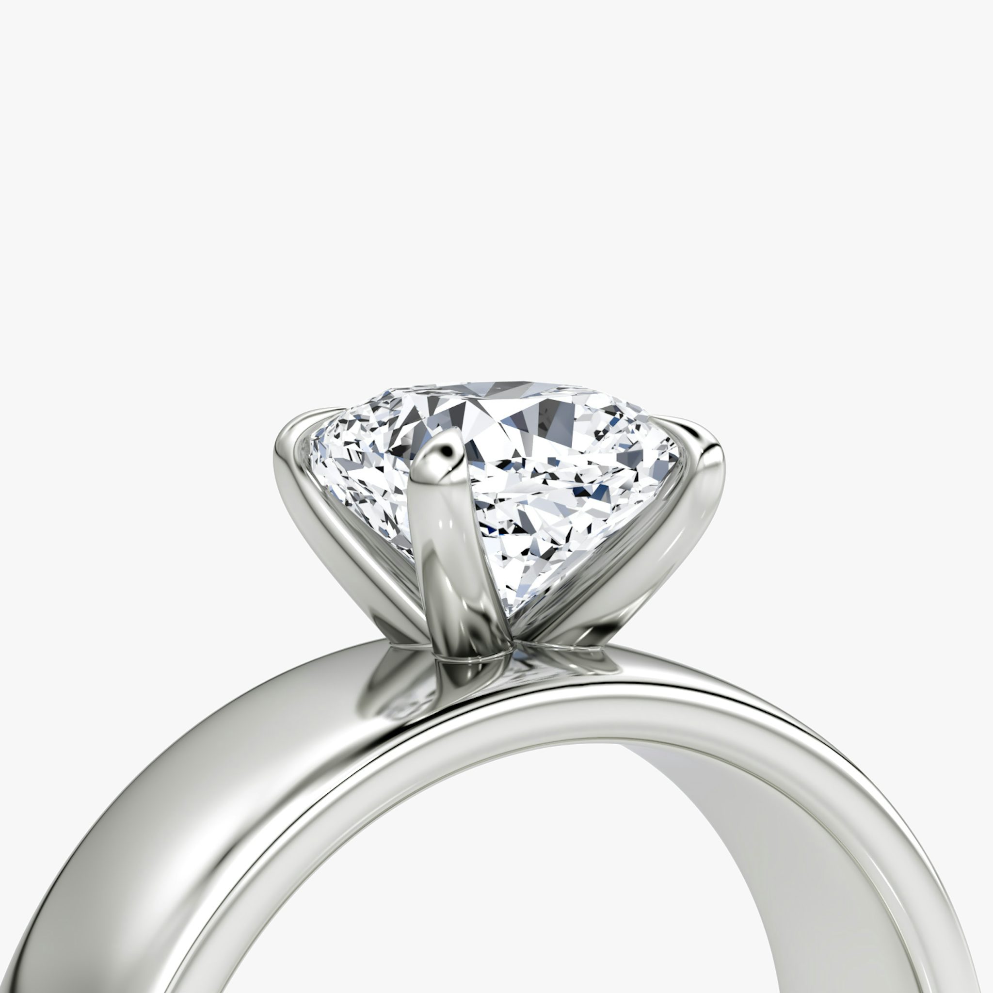 Cigar Band Solitaire | Cushion | Platinum | bandWidth: 6mm | diamondOrientation: vertical | caratWeight: other