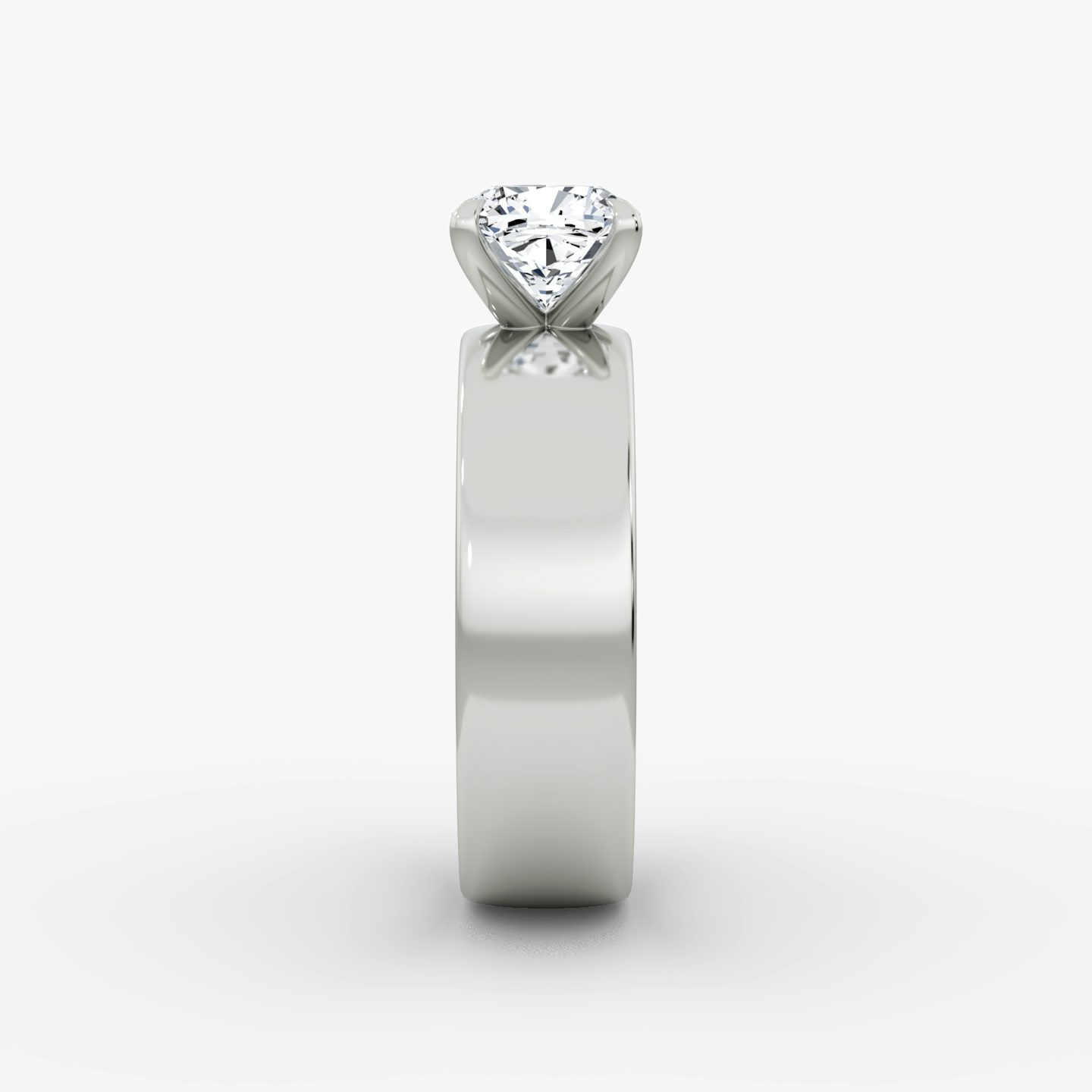 Cigar Band Solitaire | Cushion | Platinum | bandWidth: 6mm | diamondOrientation: vertical | caratWeight: other