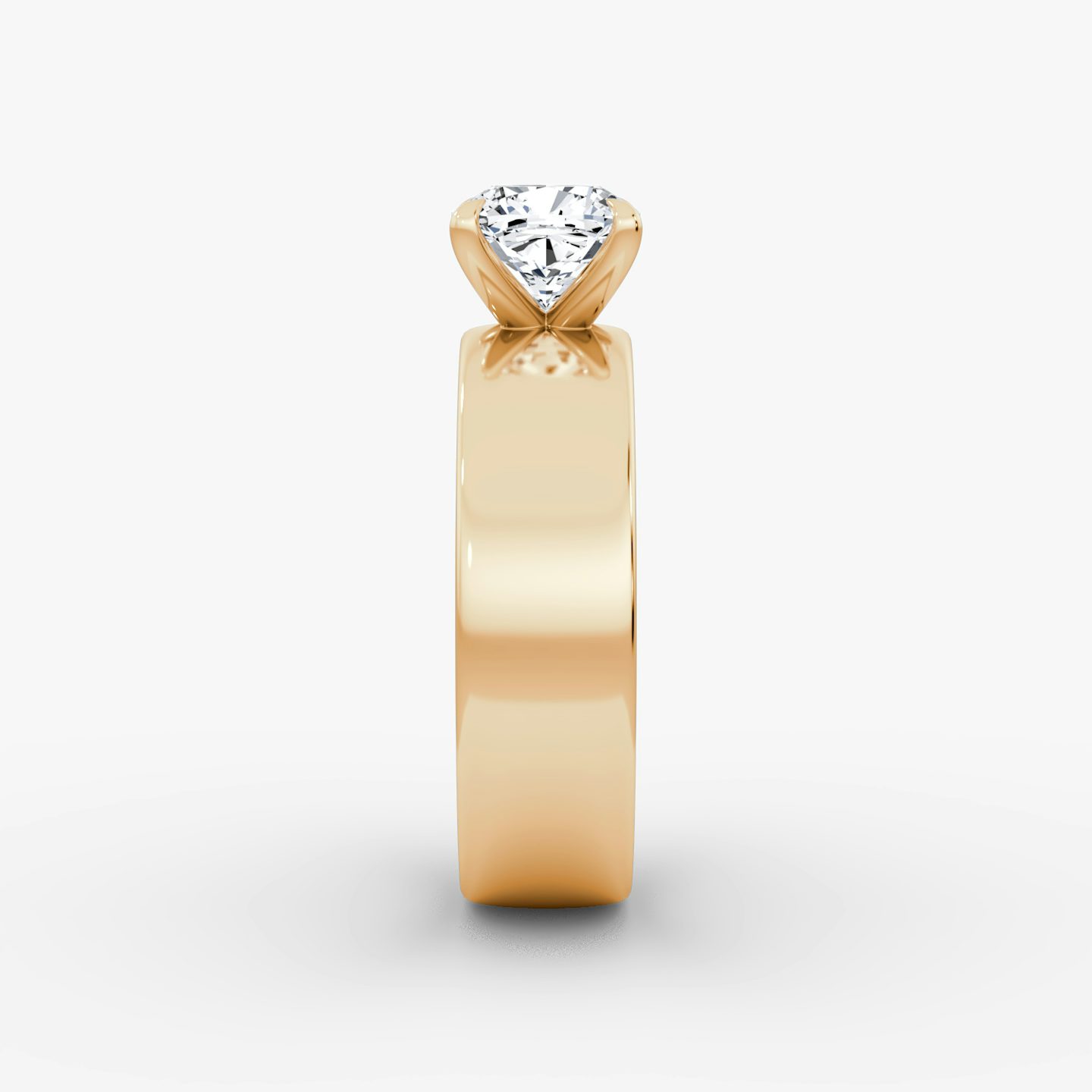 Cigar Band Solitaire | Cushion | 14k | Rose Gold | bandWidth: 6mm | diamondOrientation: vertical | caratWeight: other