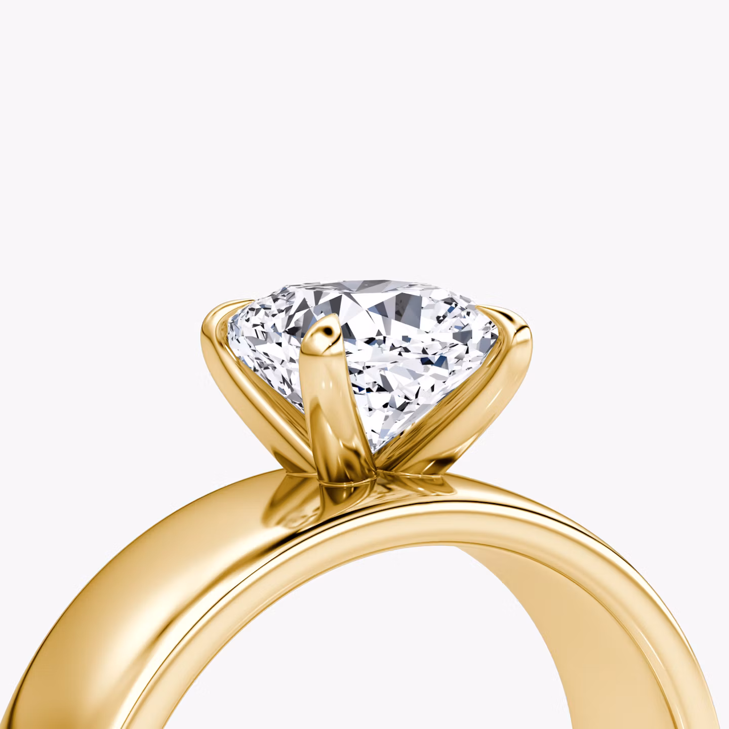 Cigar Band Solitaire | Cushion | 18k | Yellow Gold | bandWidth: 6mm | diamondOrientation: vertical | caratWeight: other