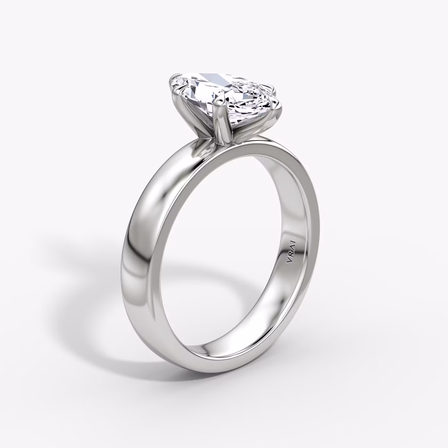 Cigar Band Solitaire | Marquise | 18k | White Gold | bandWidth: 4mm | diamondOrientation: vertical | caratWeight: other