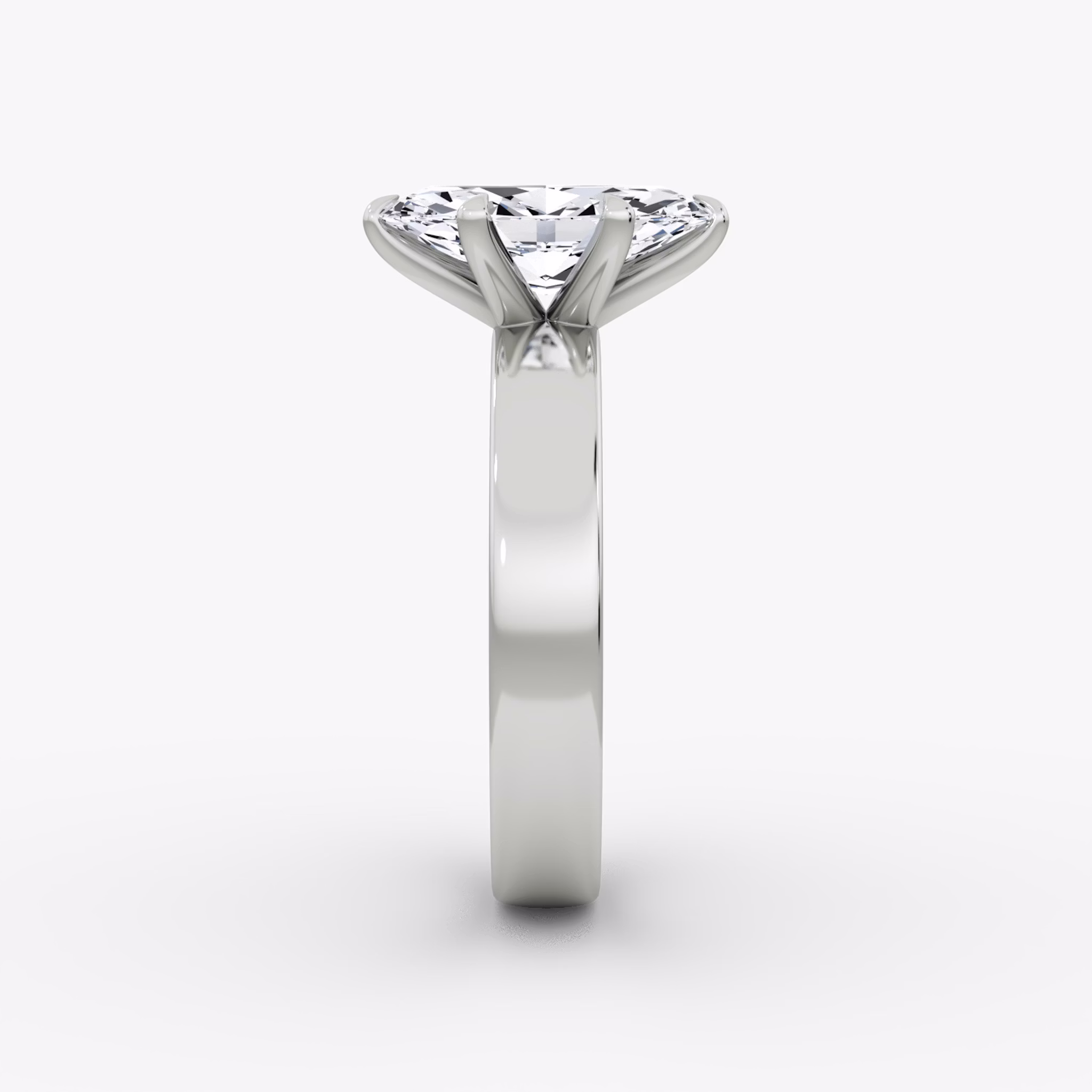 Cigar Band Solitaire | Marquise | 18k | White Gold | bandWidth: 4mm | diamondOrientation: vertical | caratWeight: other