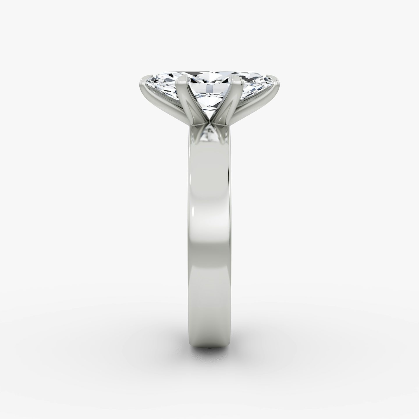 Cigar Band Solitaire | Marquise | 18k | White Gold | bandWidth: 4mm | diamondOrientation: vertical | caratWeight: other