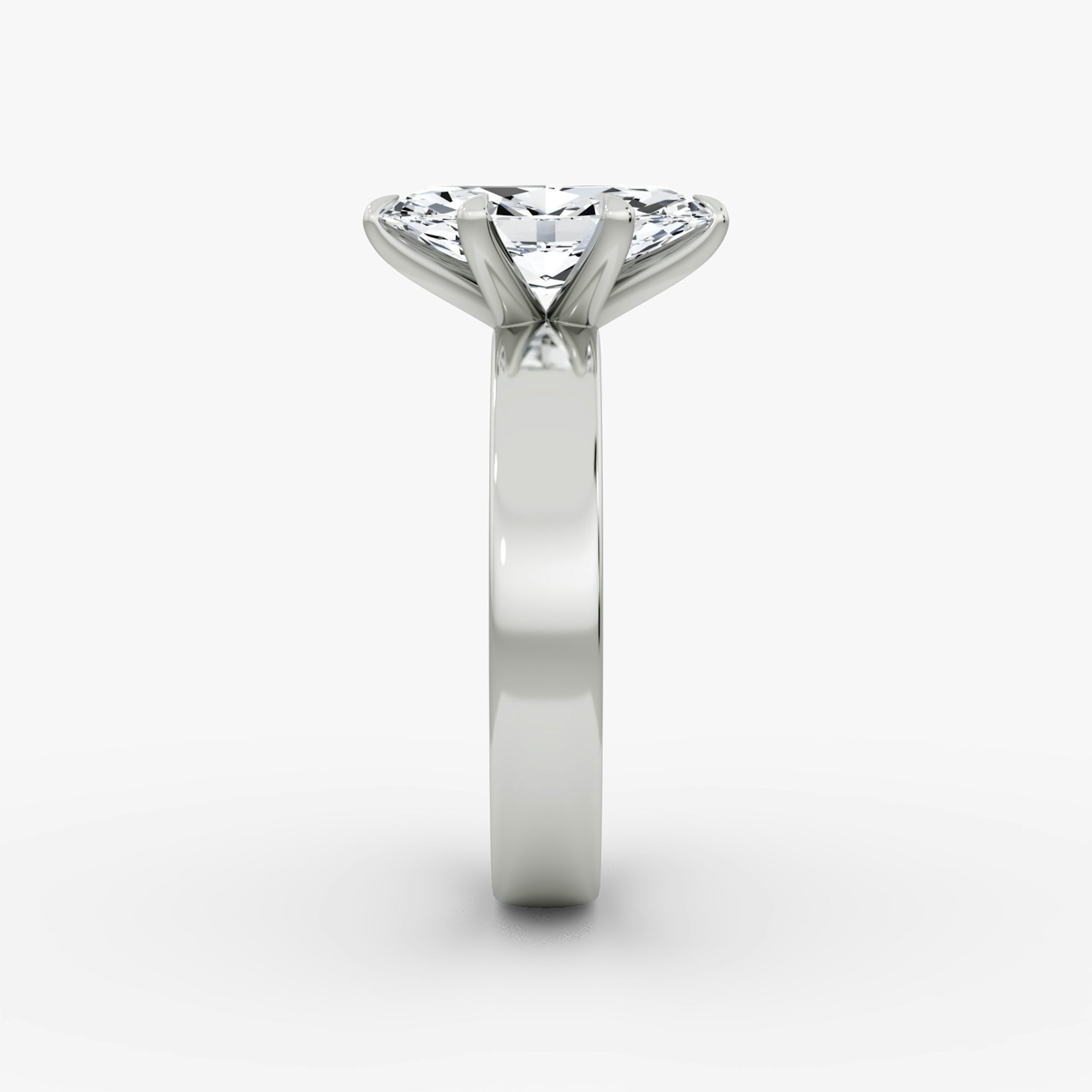 Cigar Band Solitaire | Marquise | 18k | White Gold | bandWidth: 4mm | diamondOrientation: vertical | caratWeight: other