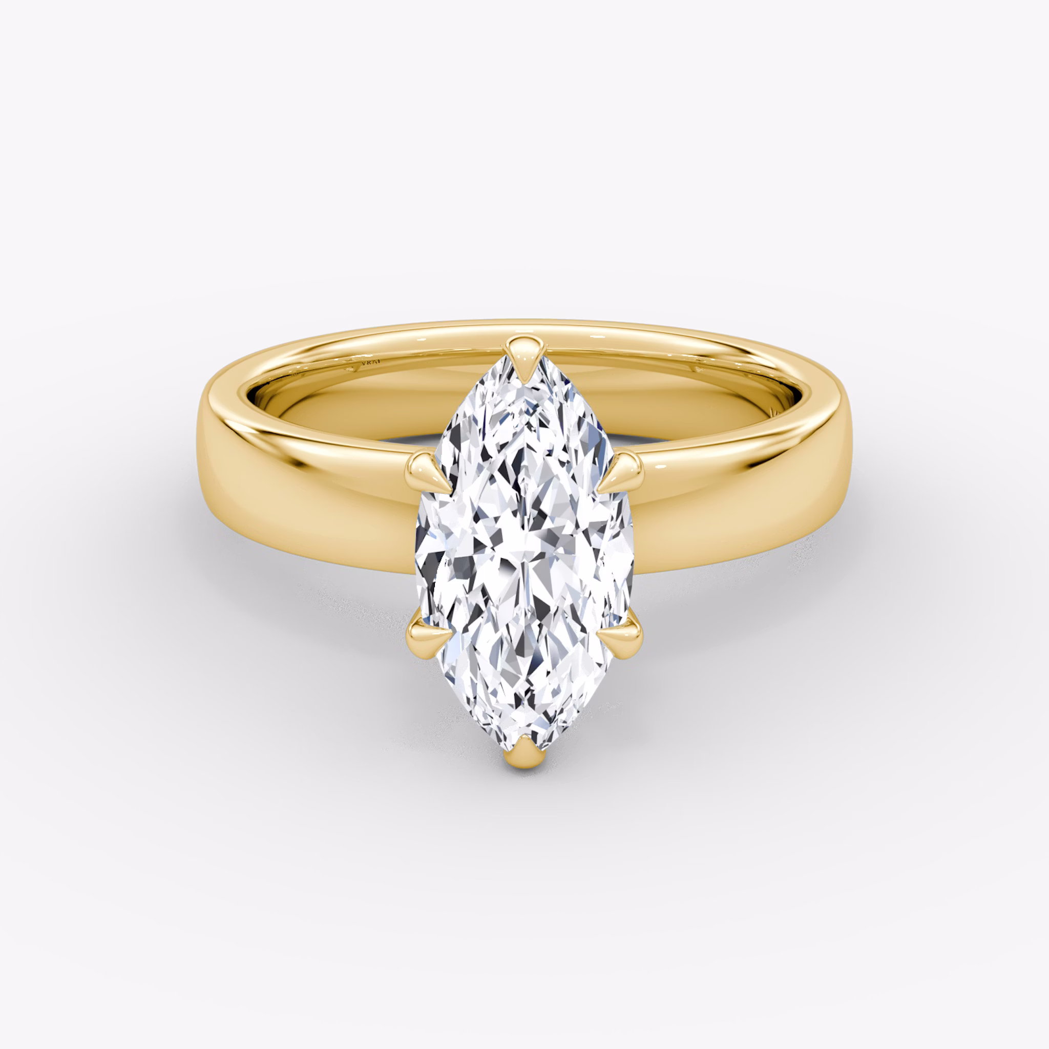 Cigar Band Solitaire | Marquise | 18k | Yellow Gold | bandWidth: 4mm | diamondOrientation: vertical | caratWeight: other