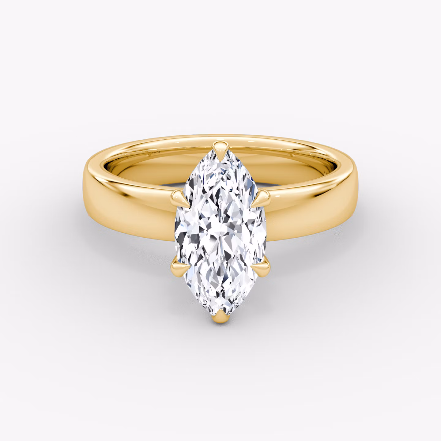 Solitaire Cigar Band | Marquise | 18k | Or jaune | bandWidth: 4mm | diamondOrientation: vertical | caratWeight: other