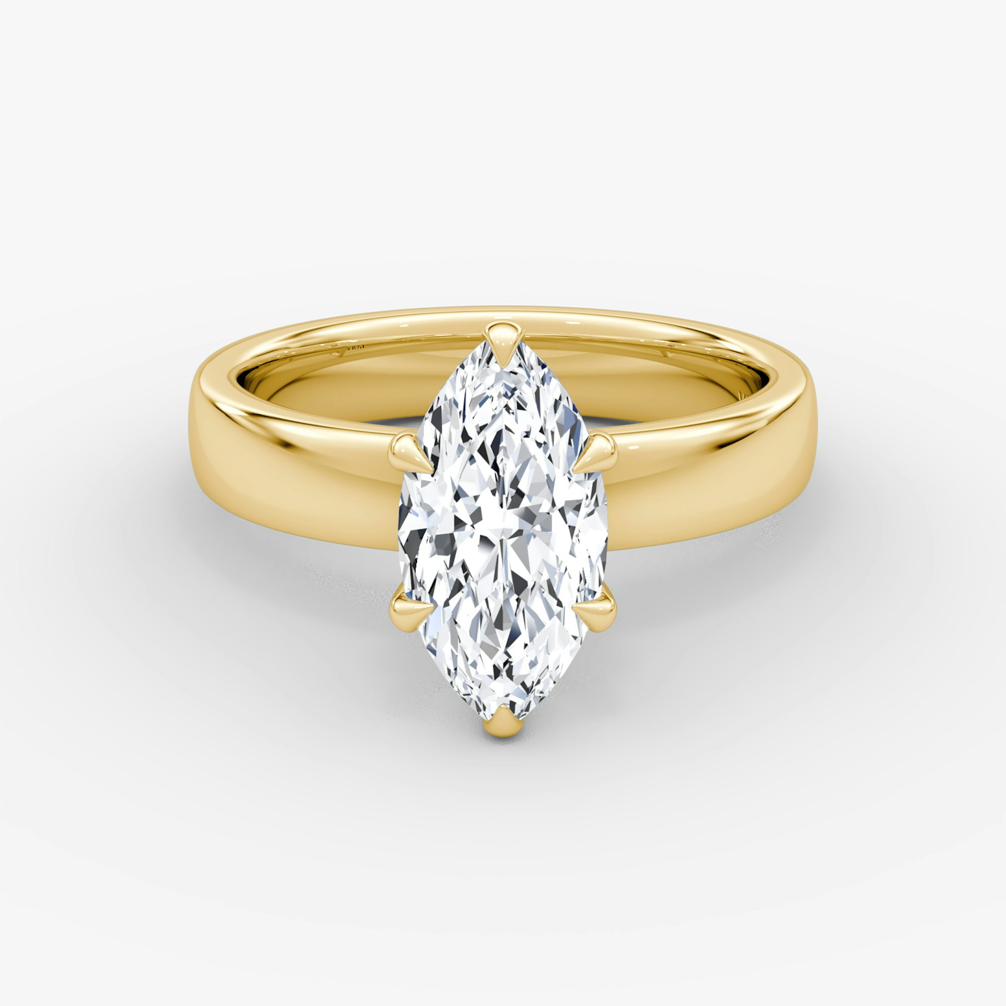 Cigar Band Solitaire | Marquise | 18k | Yellow Gold | bandWidth: 4mm | diamondOrientation: vertical | caratWeight: other