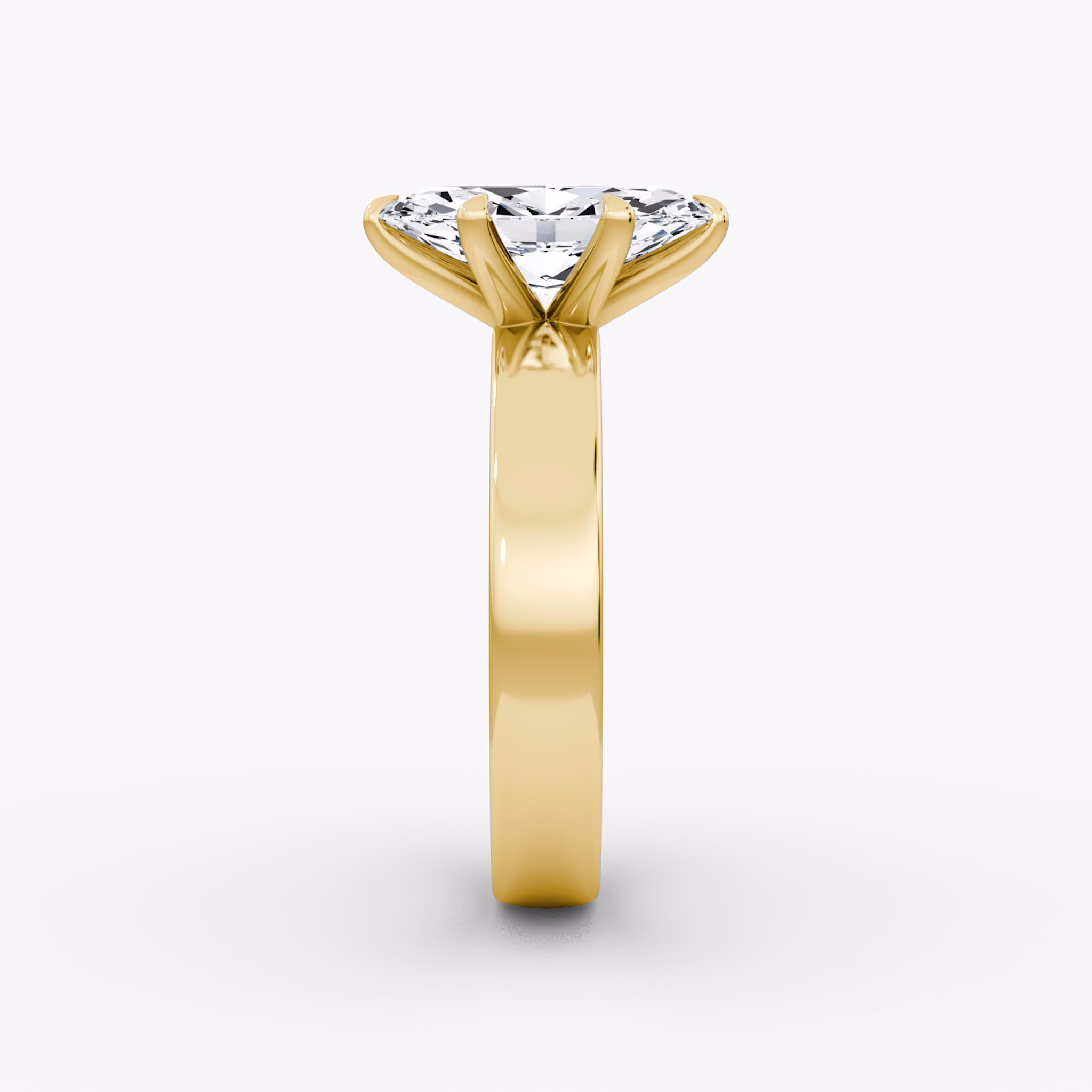 Cigar Band Solitaire | Marquise | 18k | Yellow Gold | bandWidth: 4mm | diamondOrientation: vertical | caratWeight: other