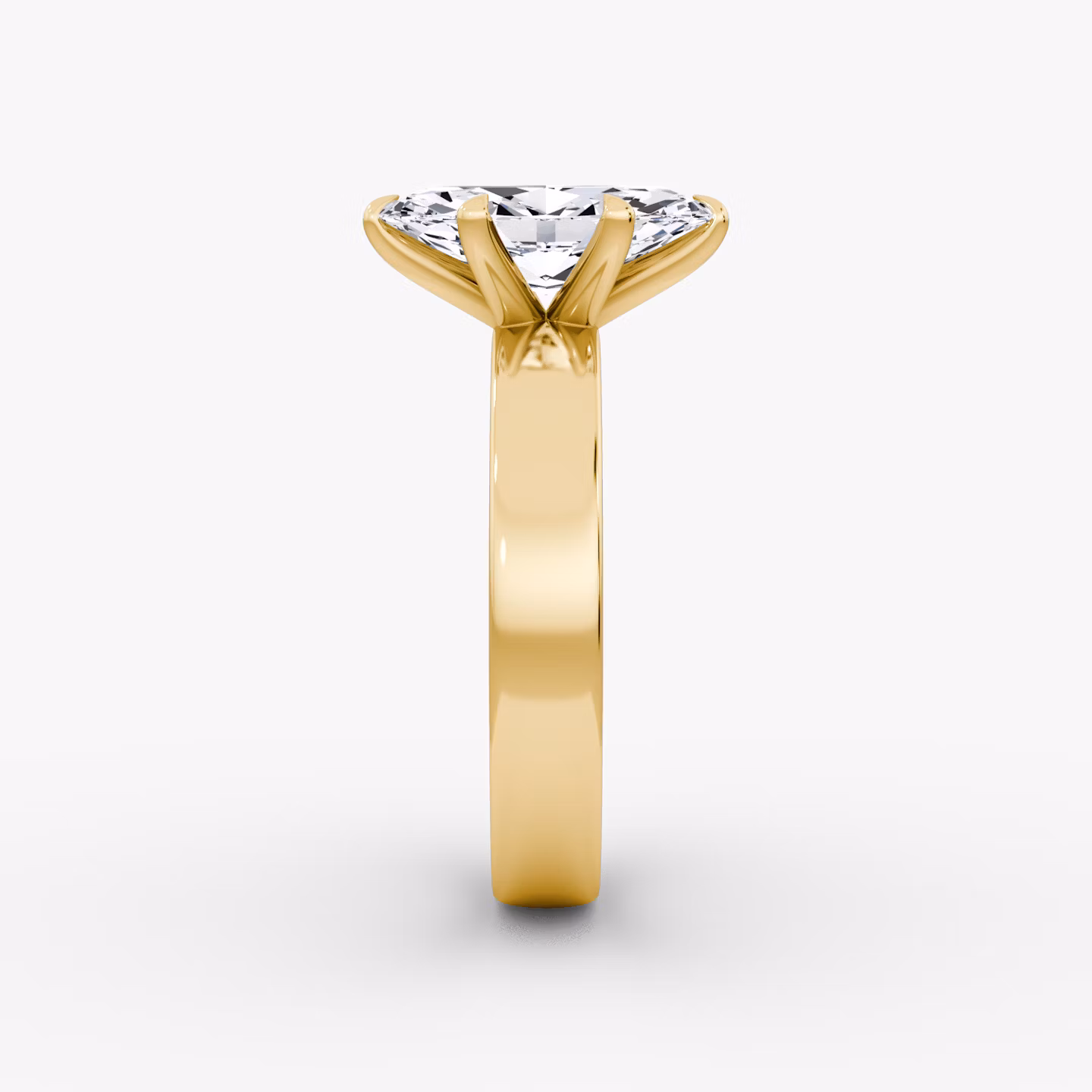Solitaire Cigar Band | Marquise | 18k | Or jaune | bandWidth: 4mm | diamondOrientation: vertical | caratWeight: other