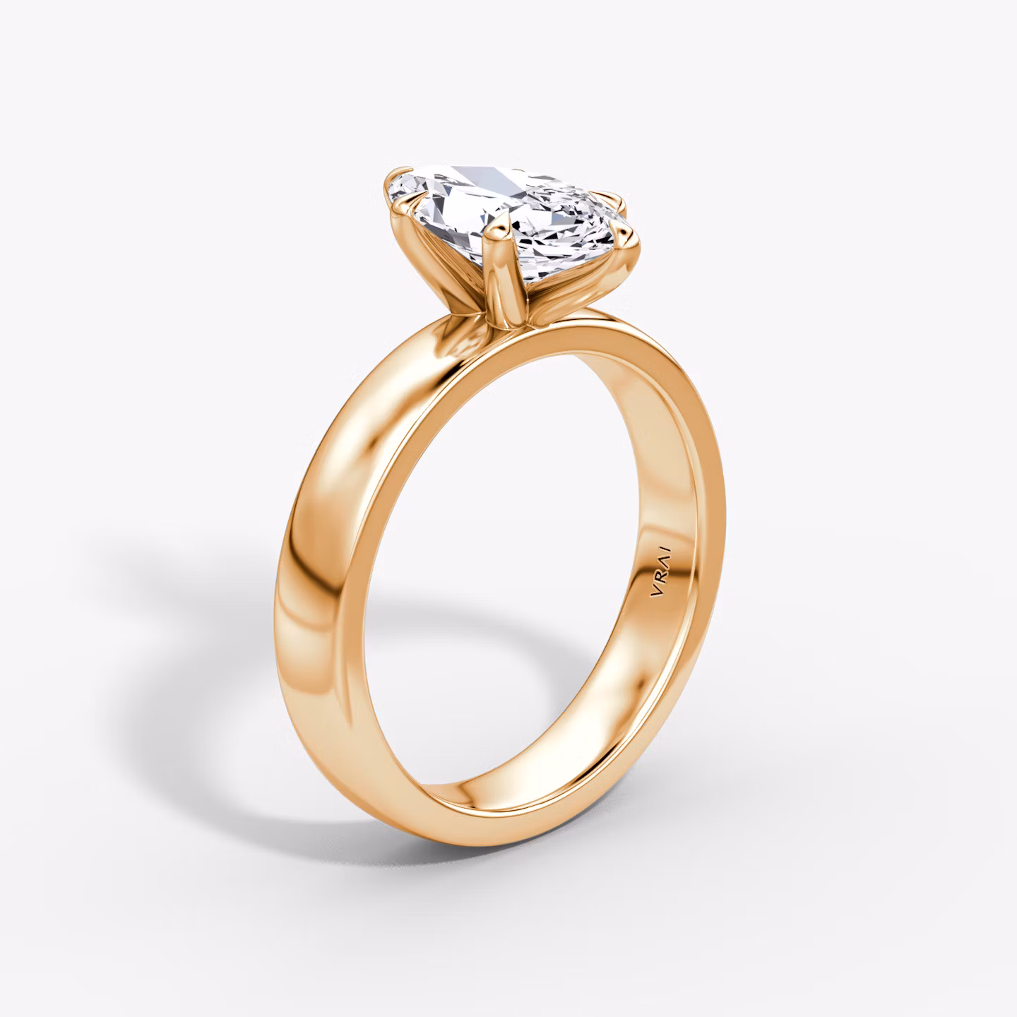 Cigar Band Solitaire | Marquise | 14k | Rose Gold | bandWidth: 4mm | diamondOrientation: vertical | caratWeight: other