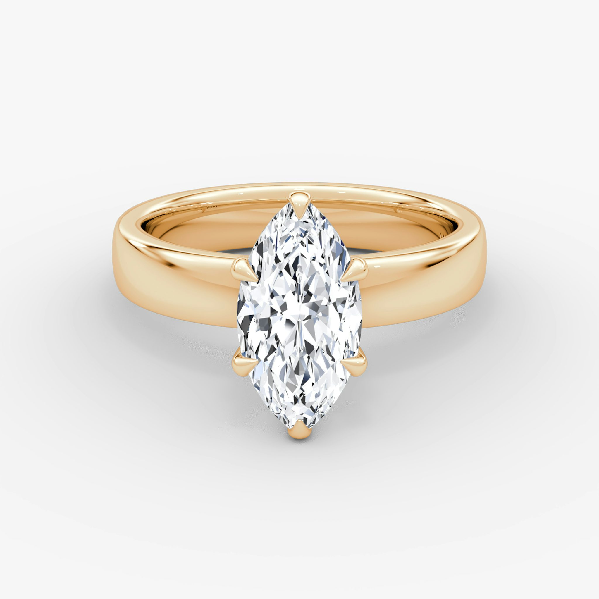 Cigar Band Solitaire | Marquise | 14k | Rose Gold | bandWidth: 4mm | diamondOrientation: vertical | caratWeight: other
