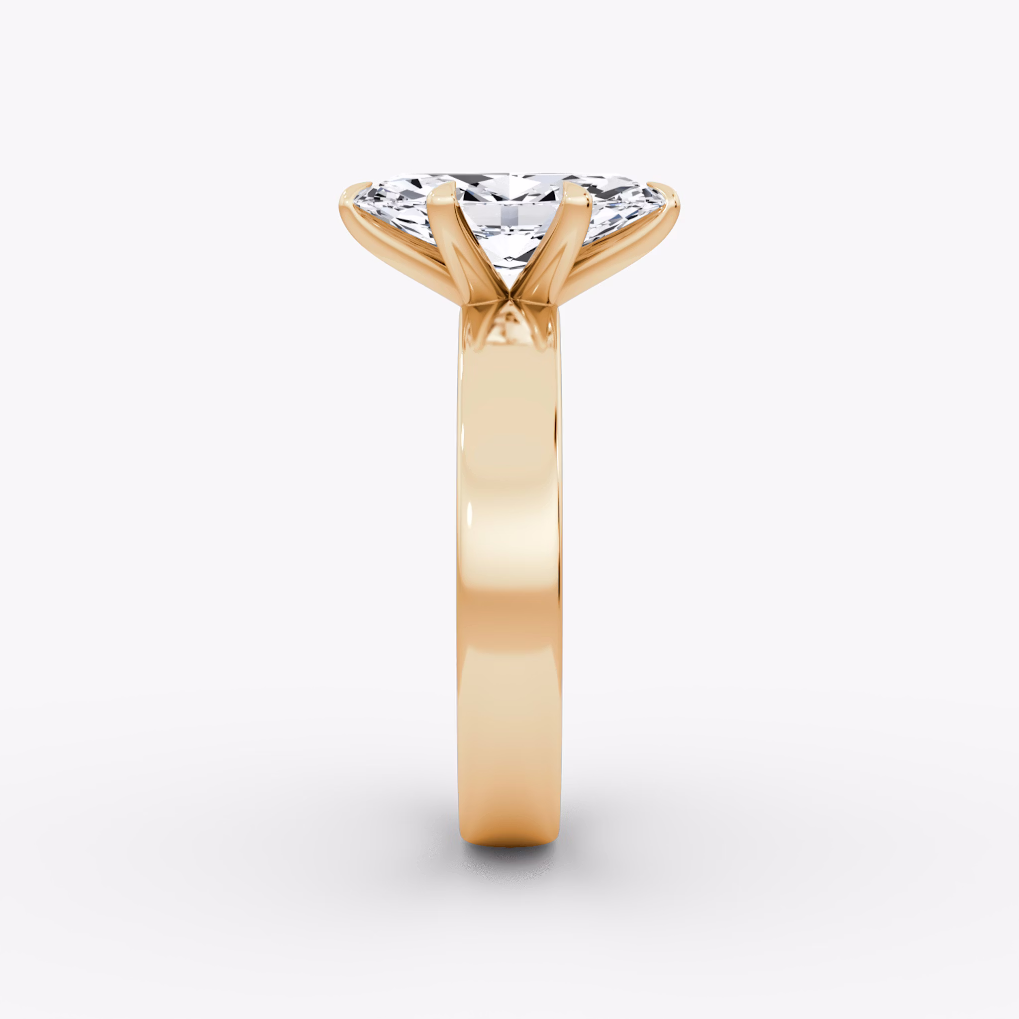 Cigar Band Solitaire | Marquise | 14k | Rose Gold | bandWidth: 4mm | diamondOrientation: vertical | caratWeight: other