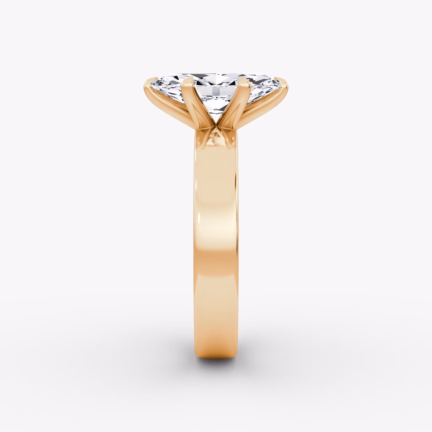 Cigar Band Solitaire | Marquise | 14k | Rose Gold | bandWidth: 4mm | diamondOrientation: vertical | caratWeight: other