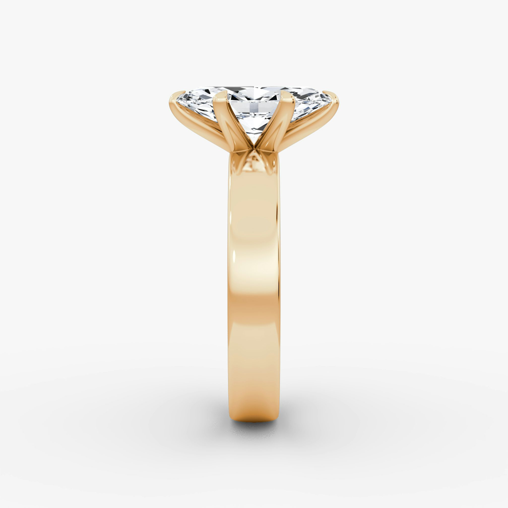 Cigar Band Solitaire | Marquise | 14k | Rose Gold | bandWidth: 4mm | diamondOrientation: vertical | caratWeight: other