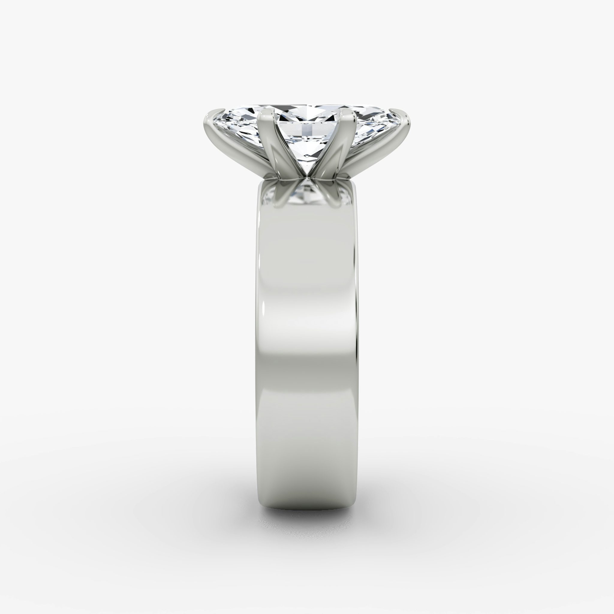 Cigar Band Solitaire | Marquise | 18k | White Gold | bandWidth: 6mm | diamondOrientation: vertical | caratWeight: other
