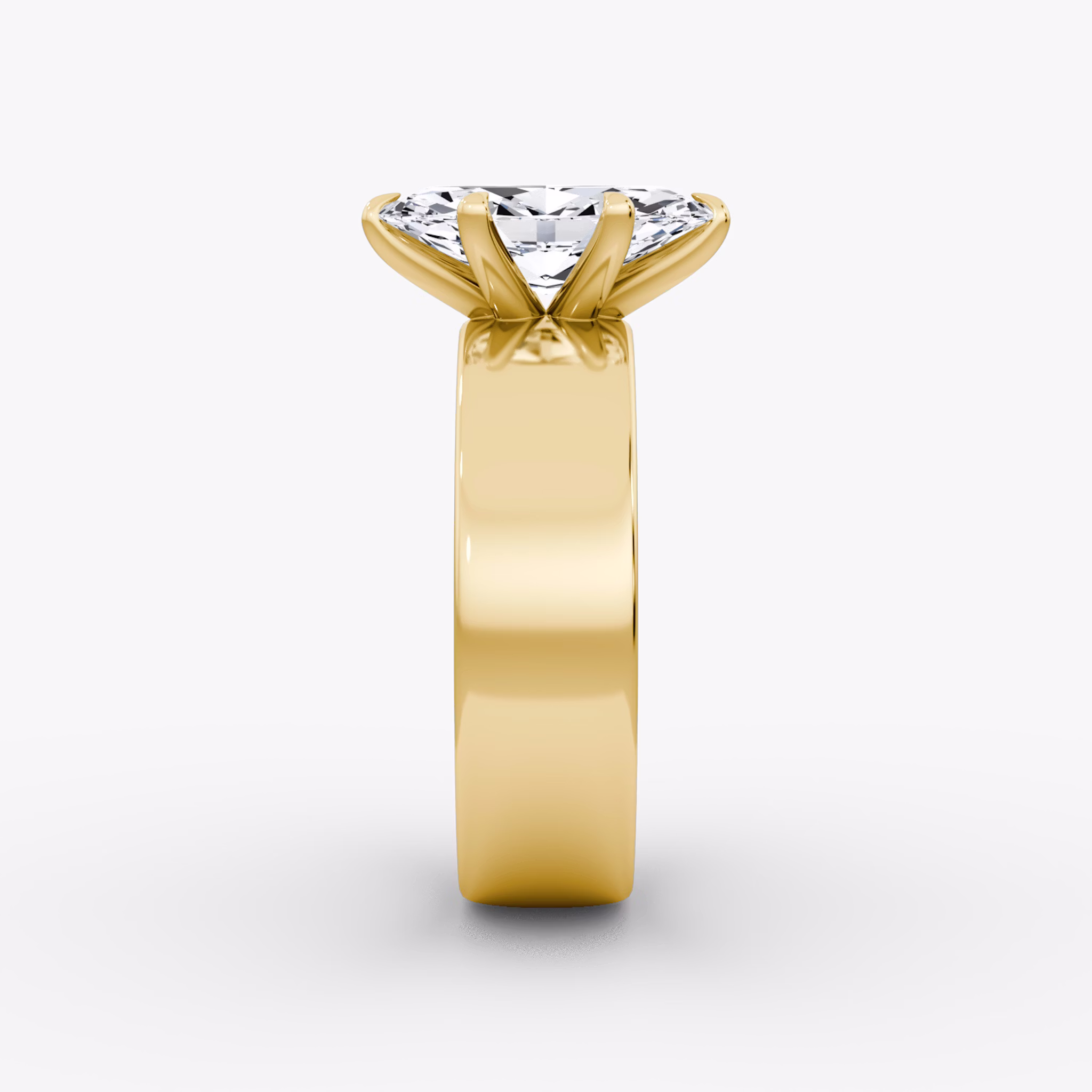 Cigar Band Solitaire | Marquise | 18k | Yellow Gold | bandWidth: 6mm | diamondOrientation: vertical | caratWeight: other