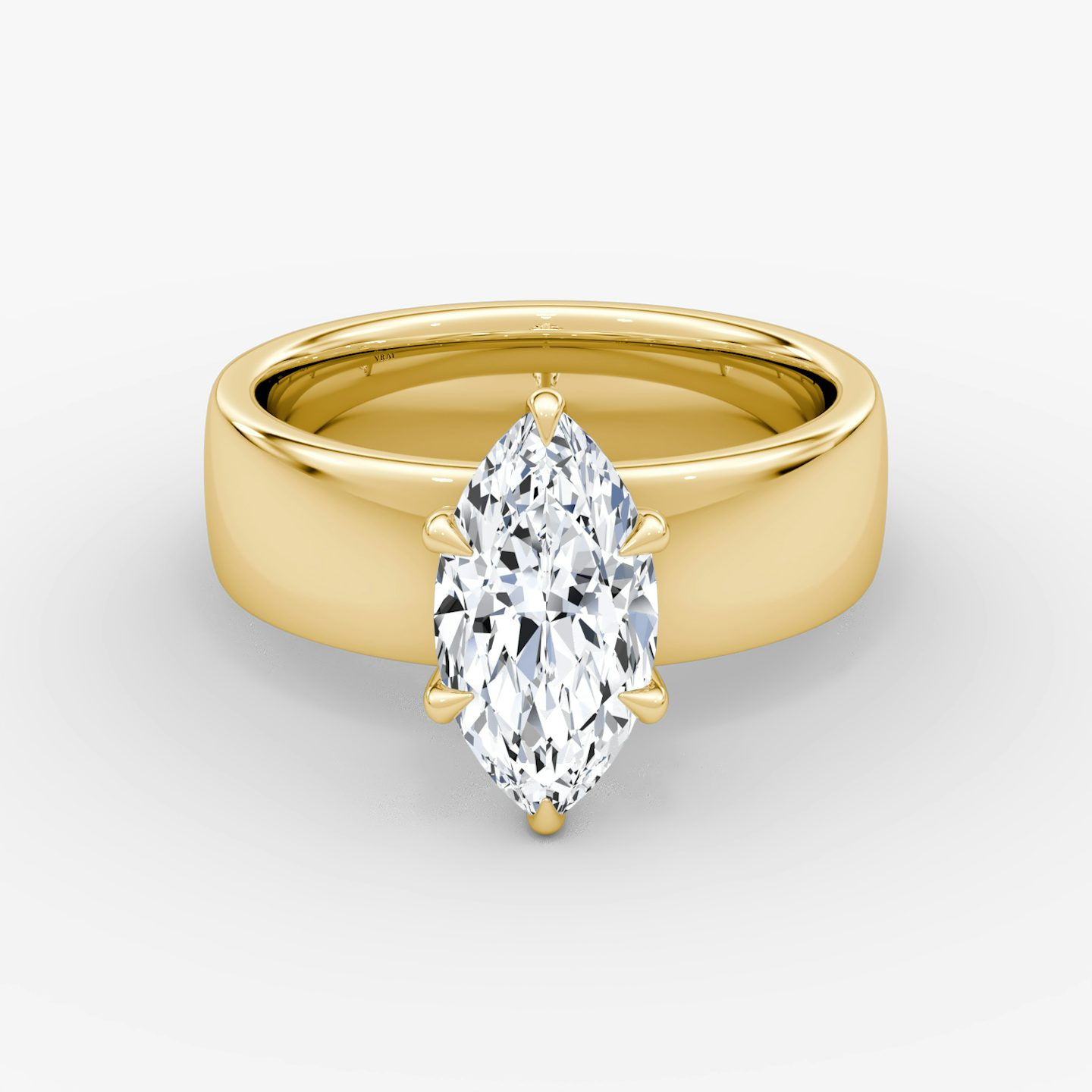 Cigar Band Solitaire | Marquise | 18k | Yellow Gold | bandWidth: 6mm | diamondOrientation: vertical | caratWeight: other