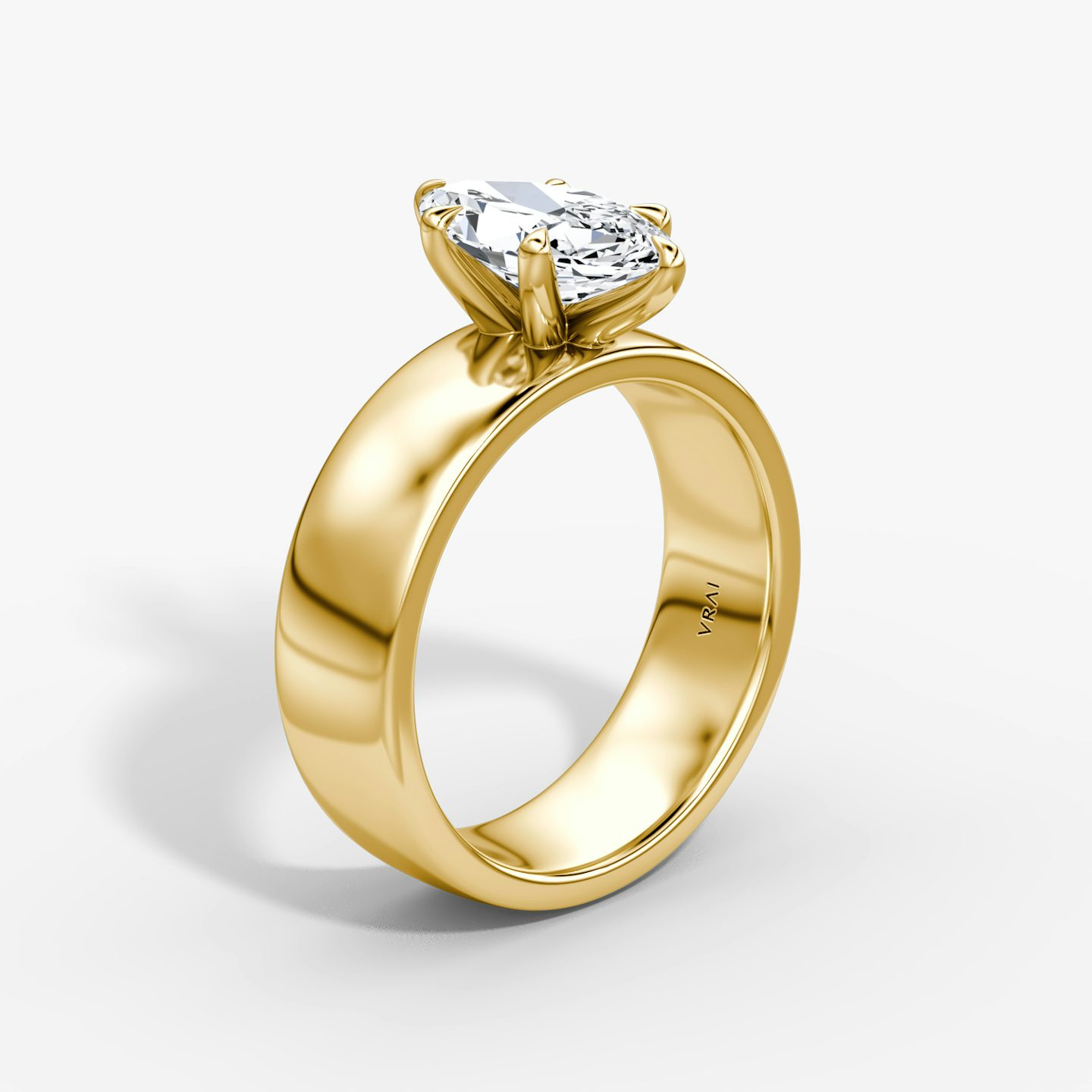 Cigar Band Solitaire | Marquise | 18k | Yellow Gold | bandWidth: 6mm | diamondOrientation: vertical | caratWeight: other