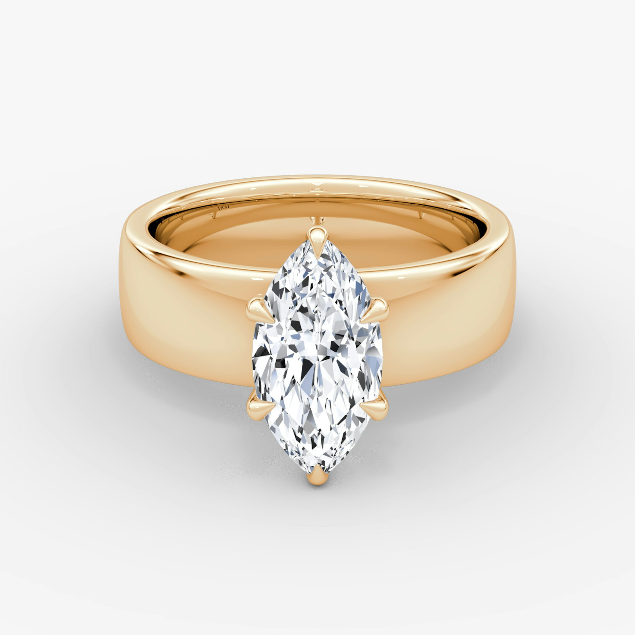 Cigar Band Solitaire | Marquise | 14k | Rose Gold | bandWidth: 6mm | diamondOrientation: vertical | caratWeight: other