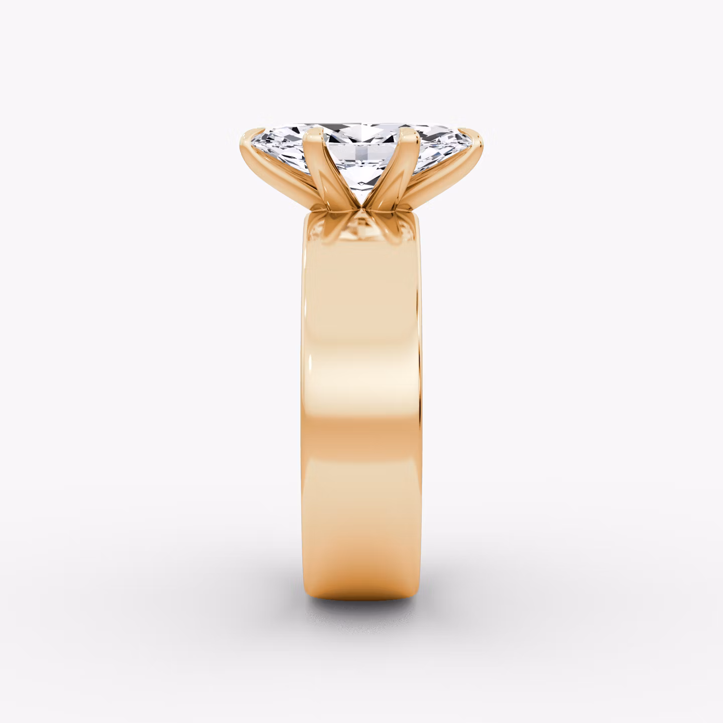 Cigar Band Solitaire | Marquise | 14k | Rose Gold | bandWidth: 6mm | diamondOrientation: vertical | caratWeight: other