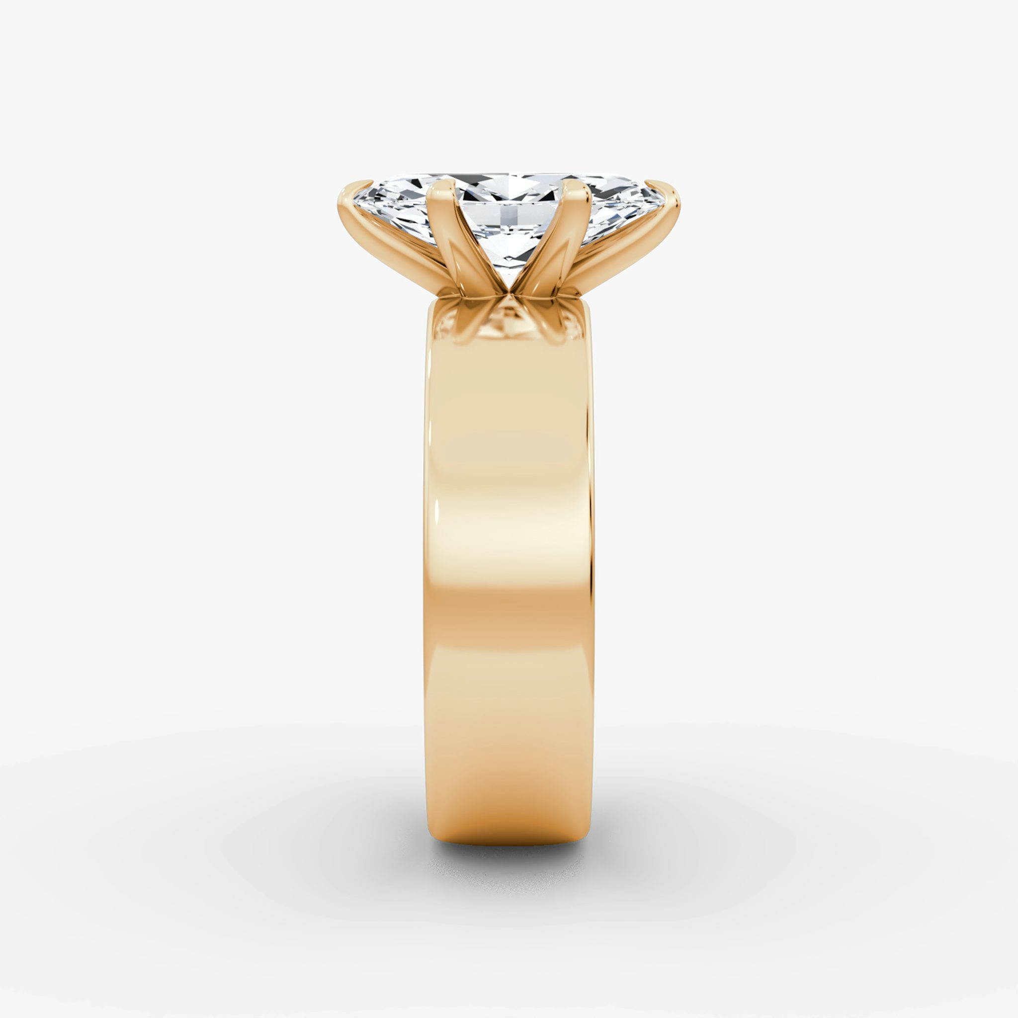 Cigar Band Solitaire | Marquise | 14k | Rose Gold | bandWidth: 6mm | diamondOrientation: vertical | caratWeight: other