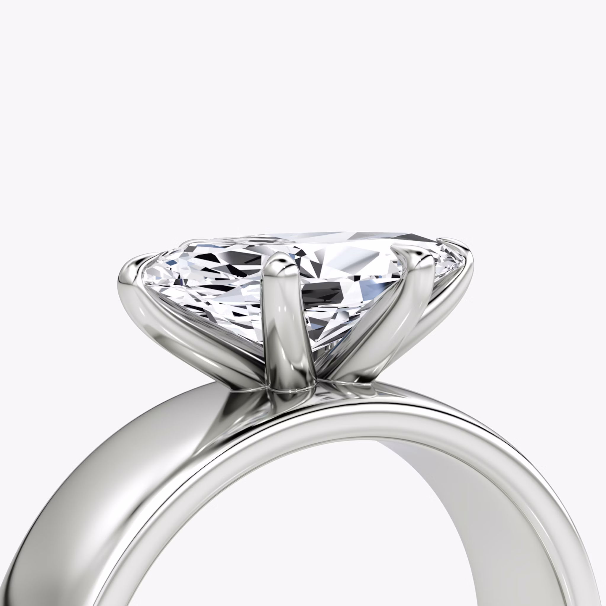 Cigar Band Solitaire | Marquise | Platinum | bandWidth: 6mm | diamondOrientation: horizontal | caratWeight: other