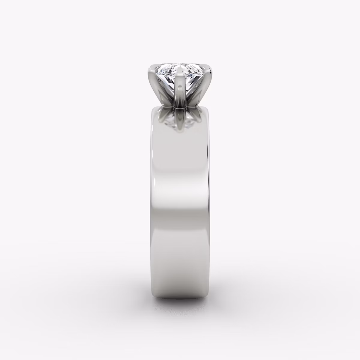 Cigar Band Solitaire | Marquise | Platinum | bandWidth: 6mm | diamondOrientation: horizontal | caratWeight: other
