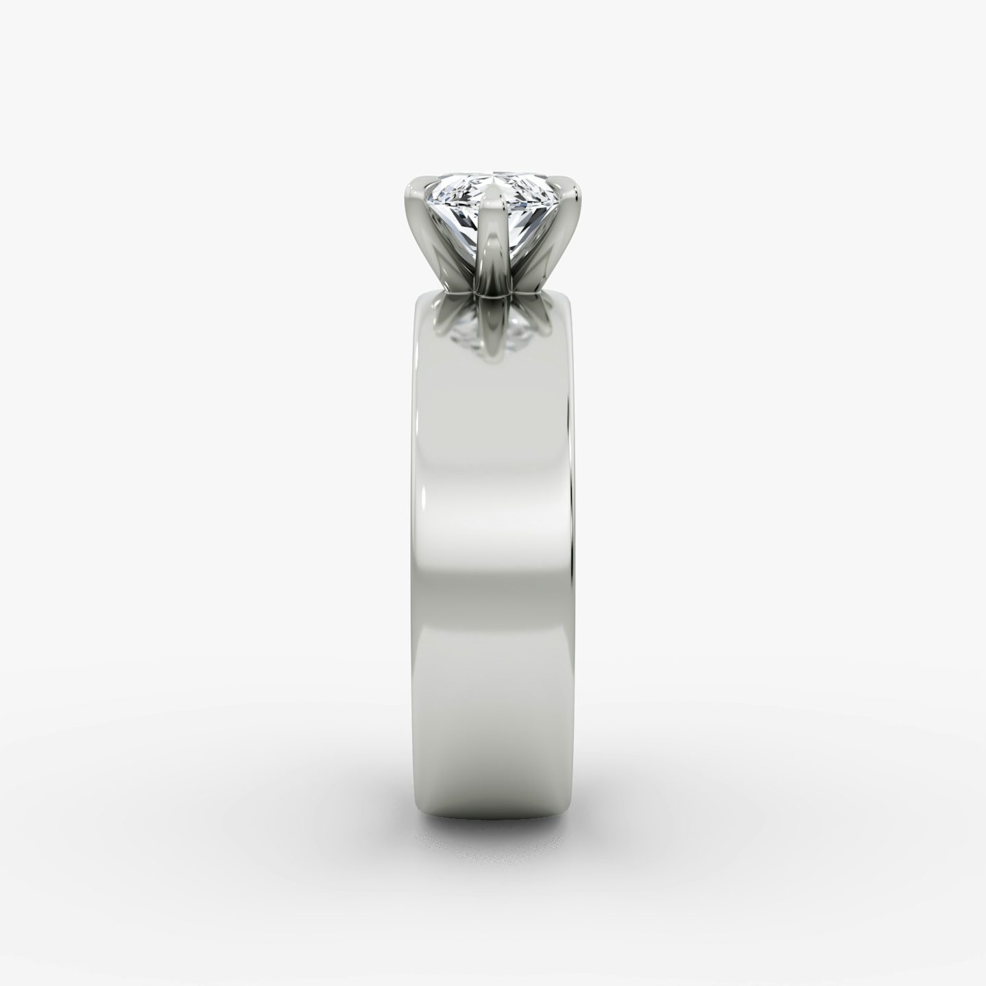 Cigar Band Solitaire | Marquise | 18k | White Gold | bandWidth: 6mm | diamondOrientation: horizontal | caratWeight: other