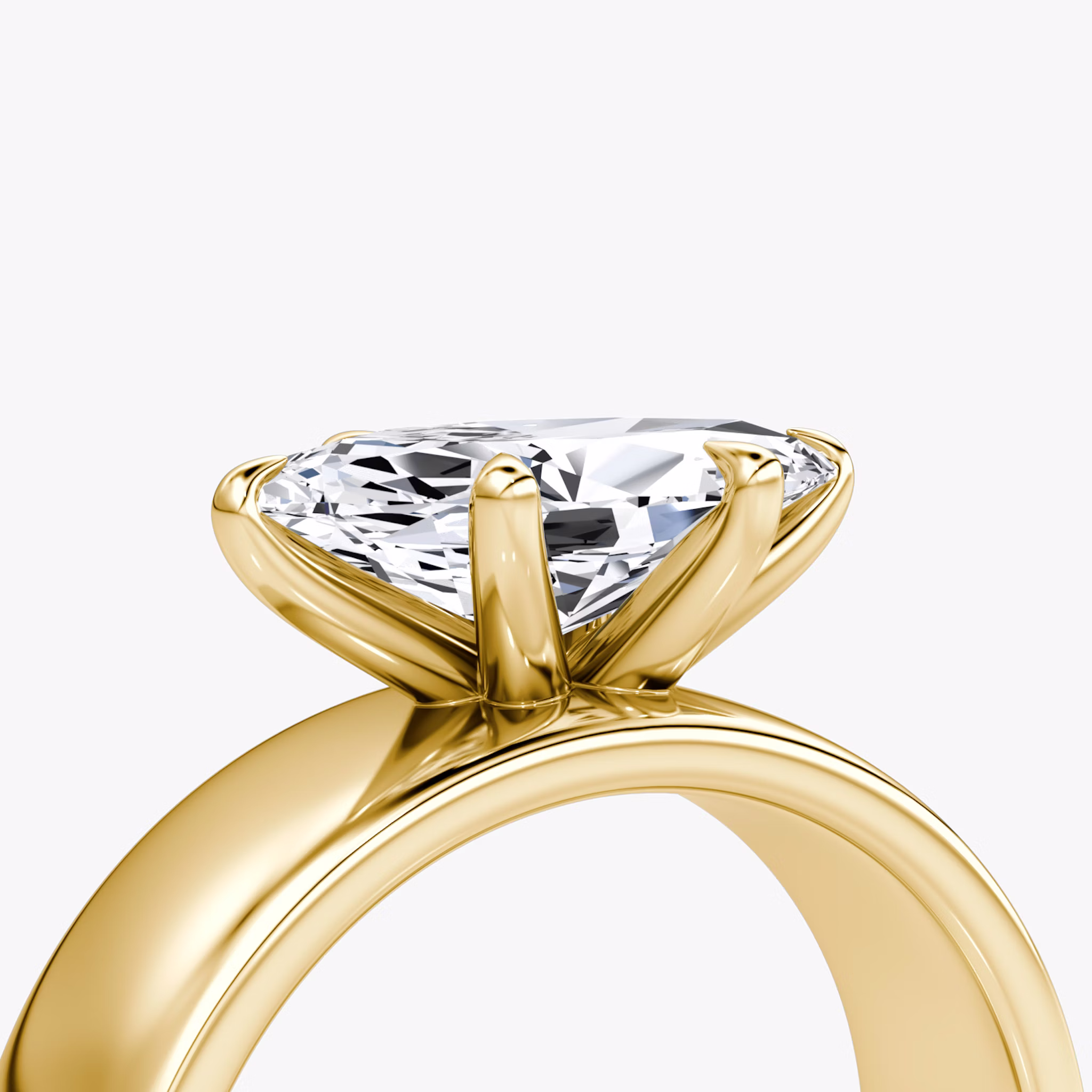 Cigar Band Solitaire | Marquise | 18k | Yellow Gold | bandWidth: 6mm | diamondOrientation: horizontal | caratWeight: other