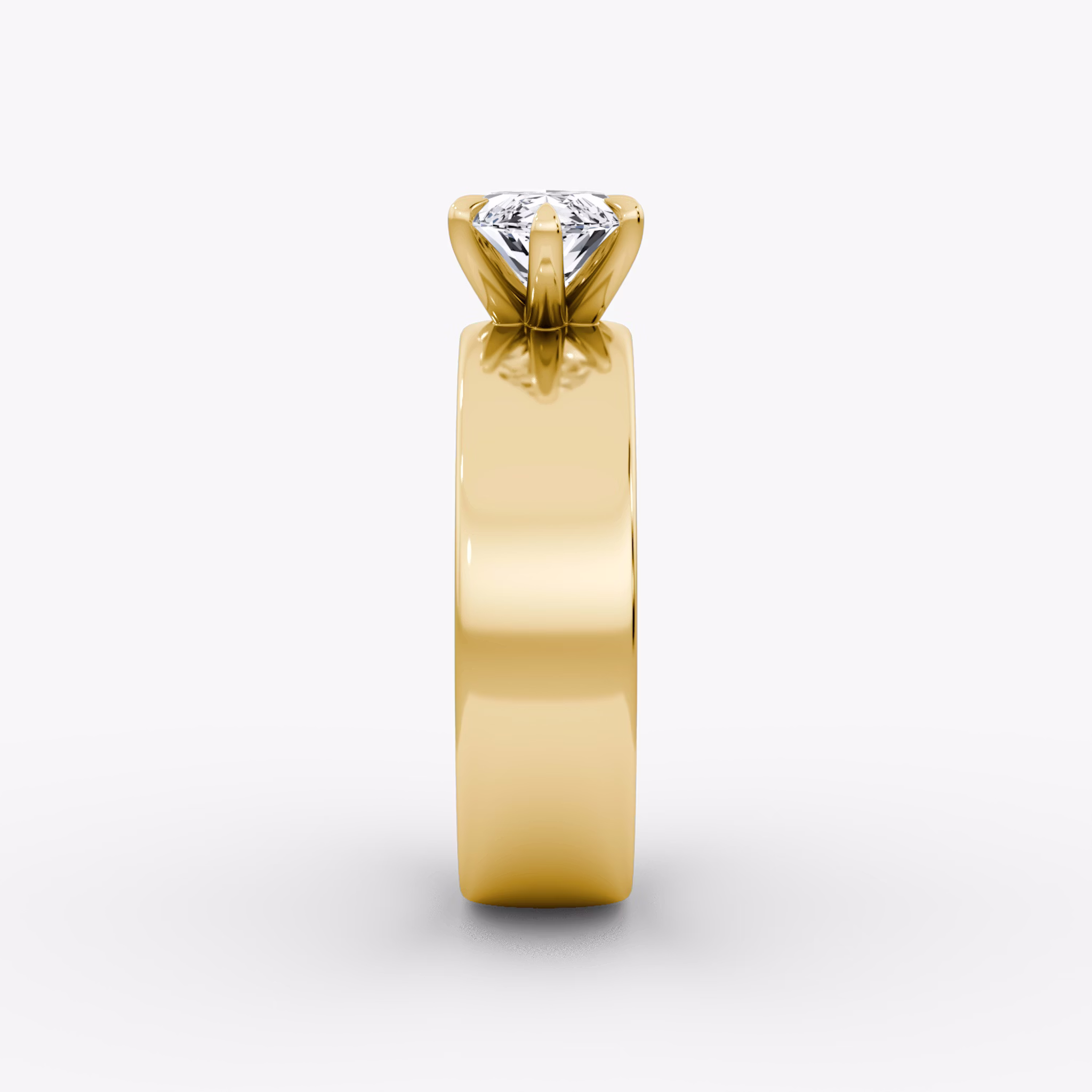 Cigar Band Solitaire | Marquise | 18k | Yellow Gold | bandWidth: 6mm | diamondOrientation: horizontal | caratWeight: other