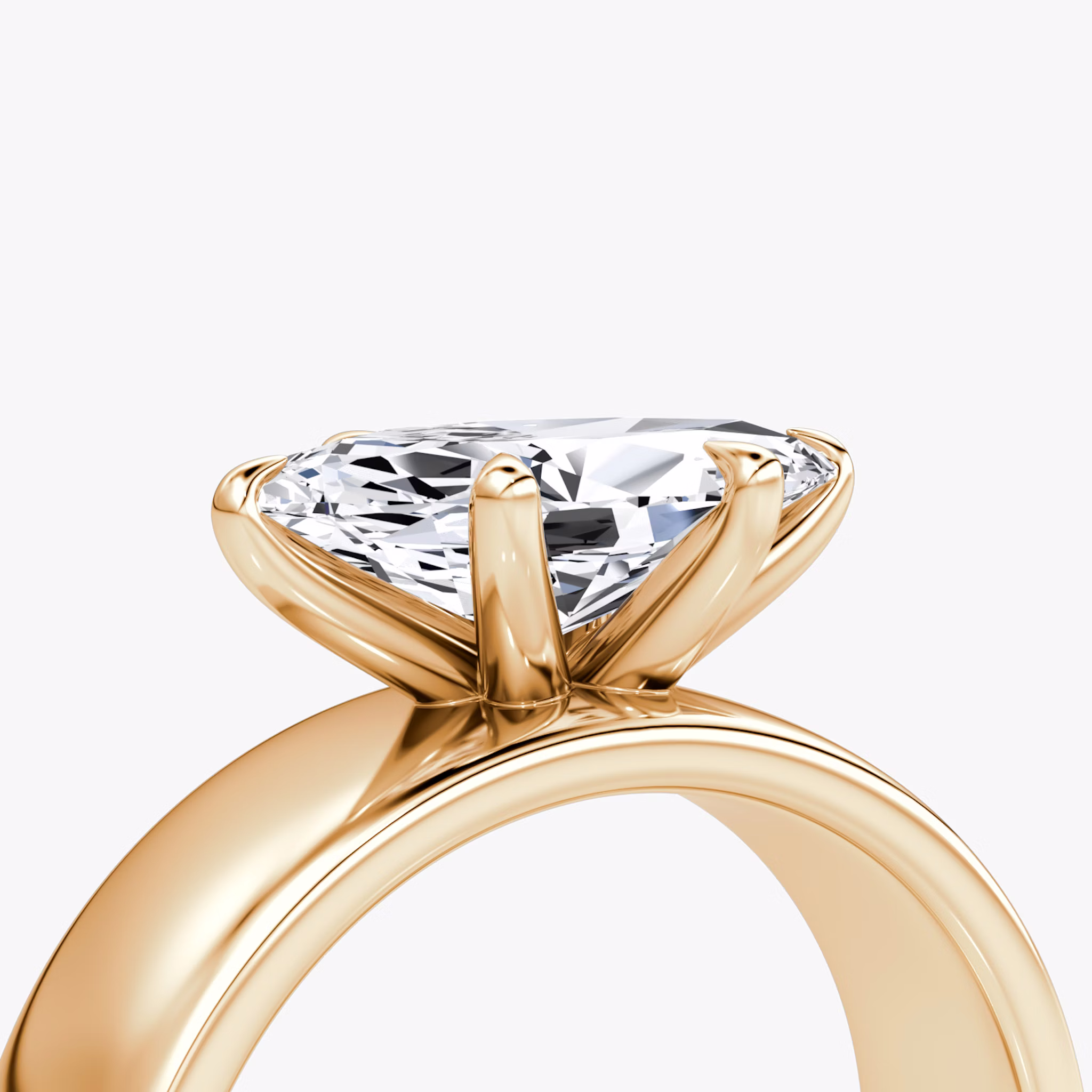 Cigar Band Solitaire | Marquise | 14k | Rose Gold | bandWidth: 6mm | diamondOrientation: horizontal | caratWeight: other