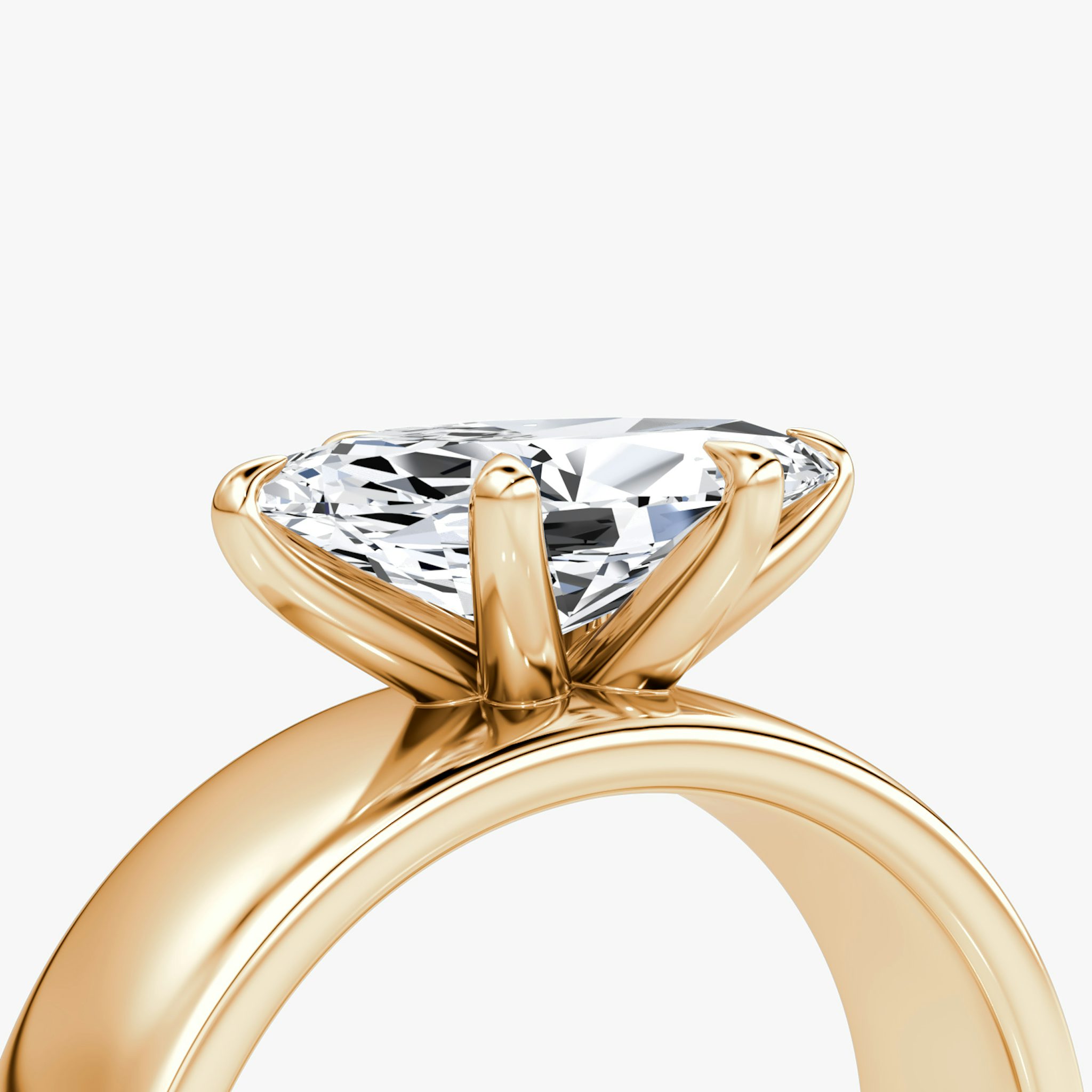 Cigar Band Solitaire | Marquise | 14k | Rose Gold | bandWidth: 6mm | diamondOrientation: horizontal | caratWeight: other