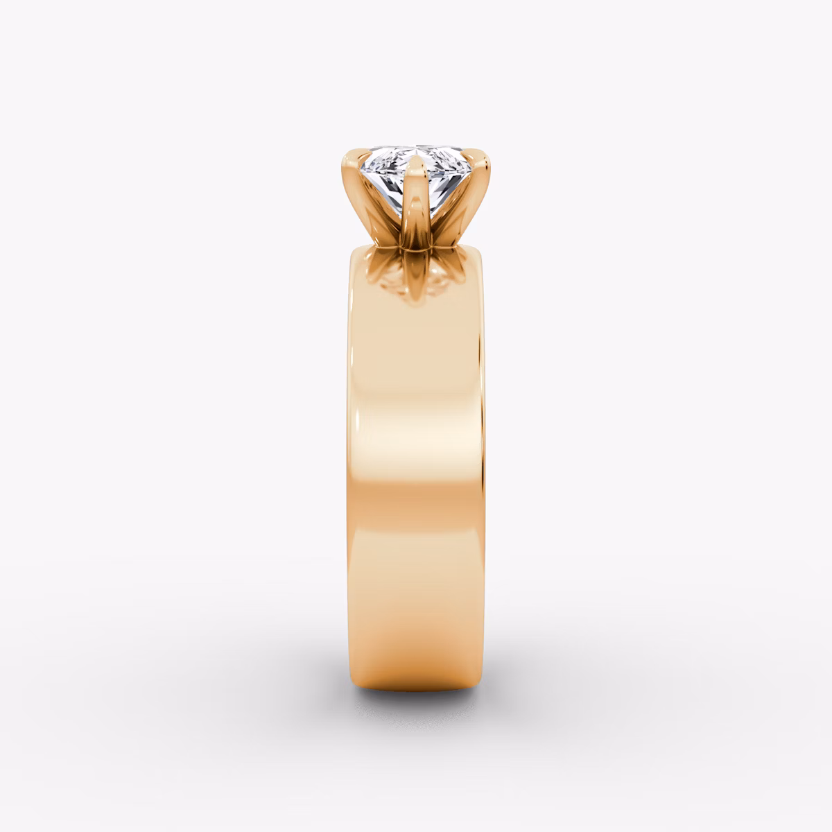 Cigar Band Solitaire | Marquise | 14k | Rose Gold | bandWidth: 6mm | diamondOrientation: horizontal | caratWeight: other