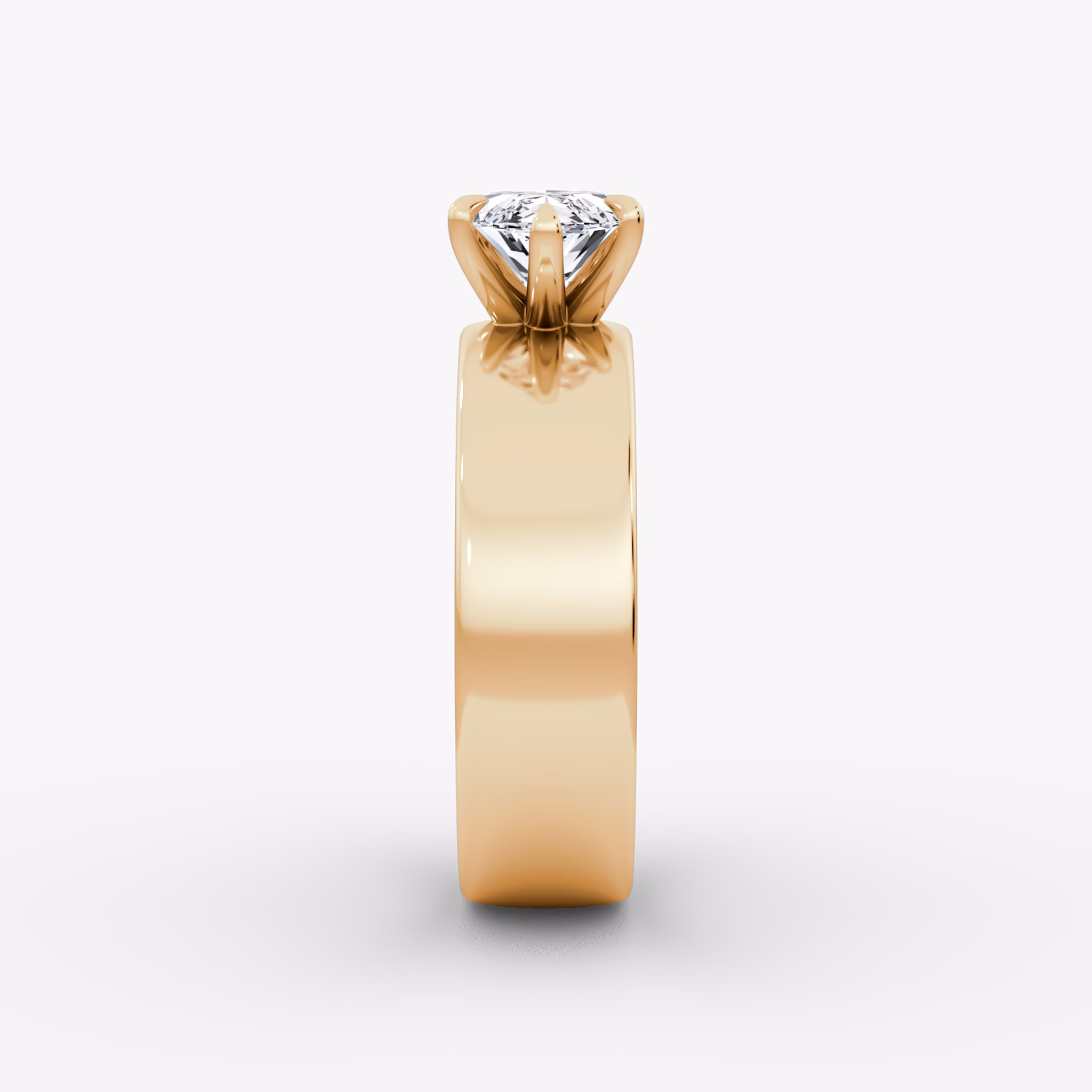 Cigar Band Solitaire | Marquise | 14k | Rose Gold | bandWidth: 6mm | diamondOrientation: horizontal | caratWeight: other