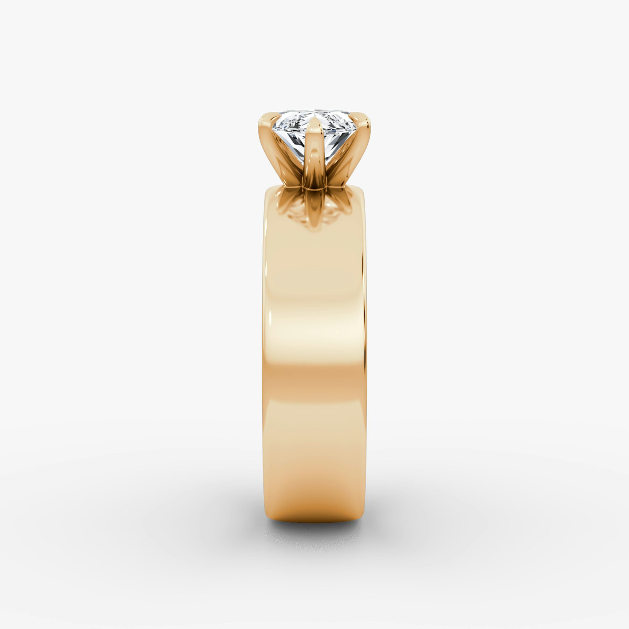 Cigar Band Solitaire | Marquise | 14k | Rose Gold | bandWidth: 6mm | diamondOrientation: horizontal | caratWeight: other