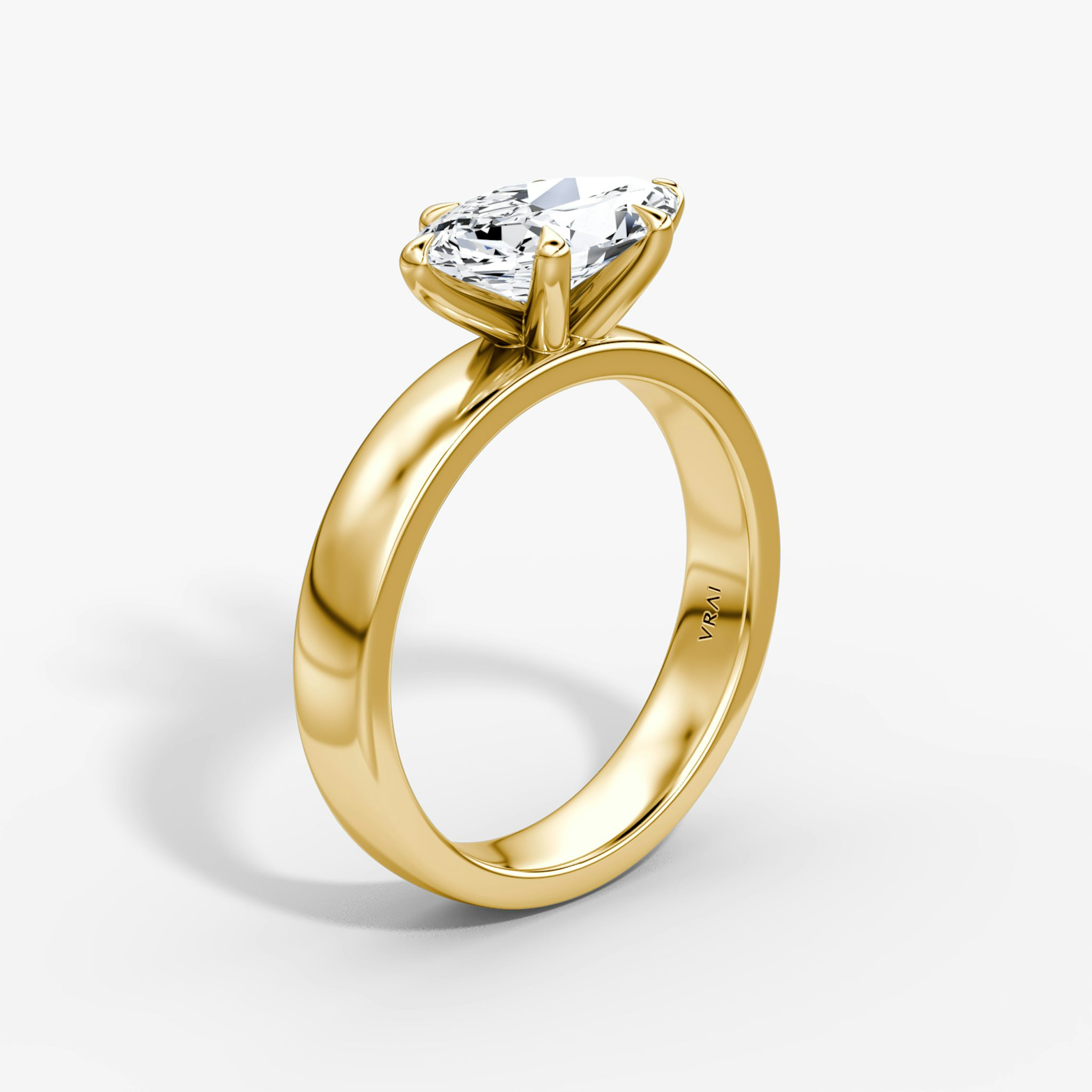 Cigar Band Solitaire | Marquise | 18k | Yellow Gold | bandWidth: 4mm | diamondOrientation: horizontal | caratWeight: other