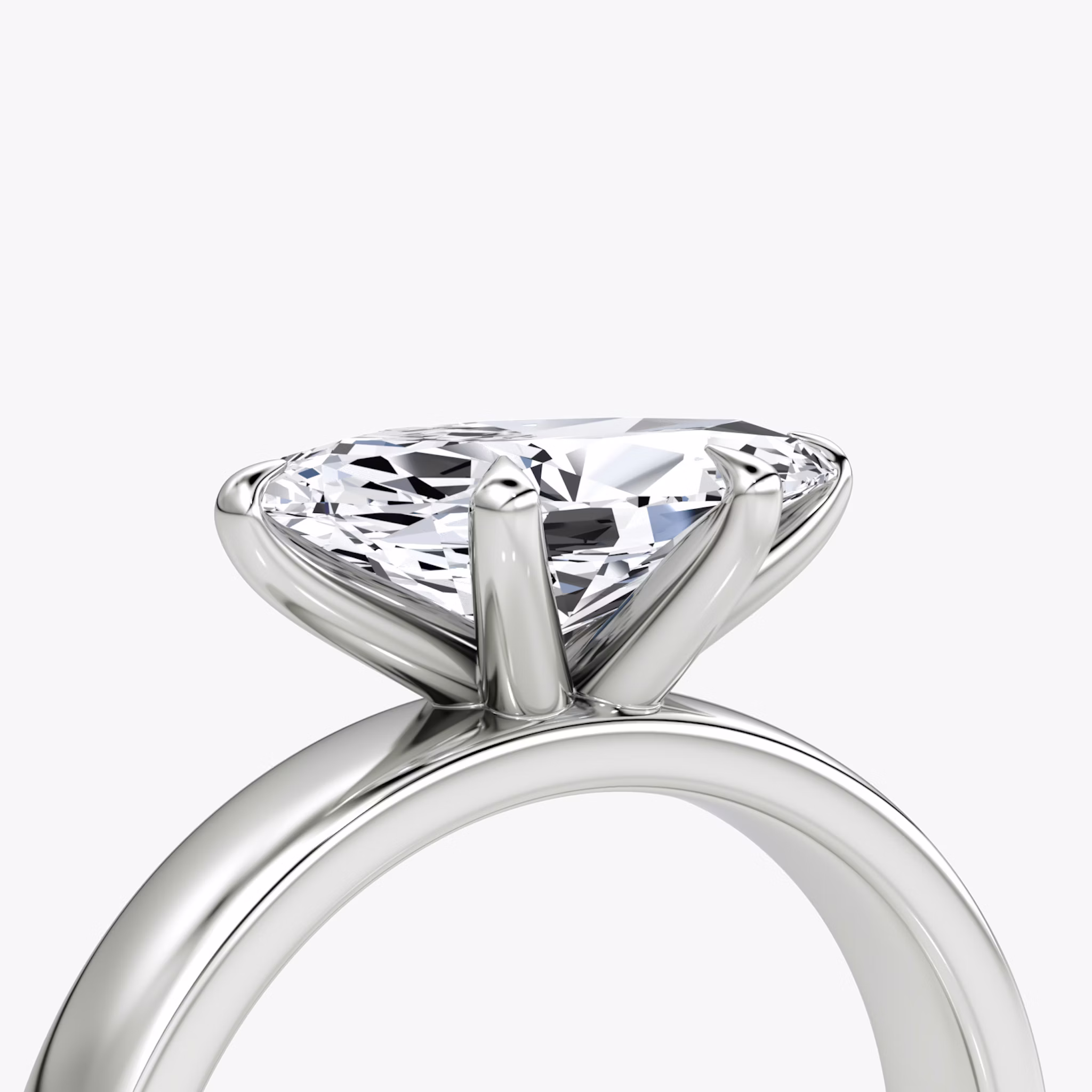 Cigar Band Solitaire | Marquise | 18k | White Gold | bandWidth: 4mm | diamondOrientation: horizontal | caratWeight: other