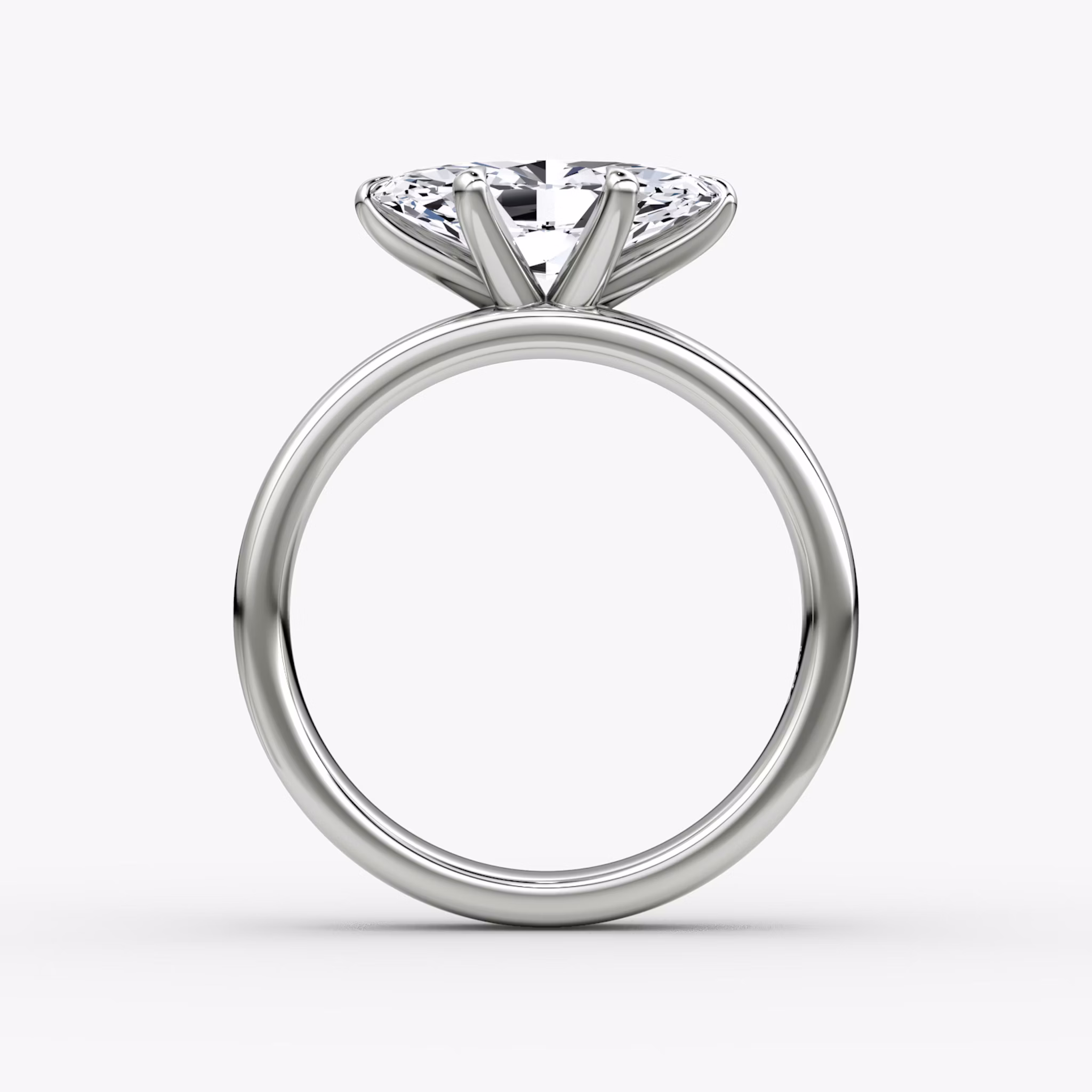 Cigar Band Solitaire | Marquise | 18k | White Gold | bandWidth: 4mm | diamondOrientation: horizontal | caratWeight: other