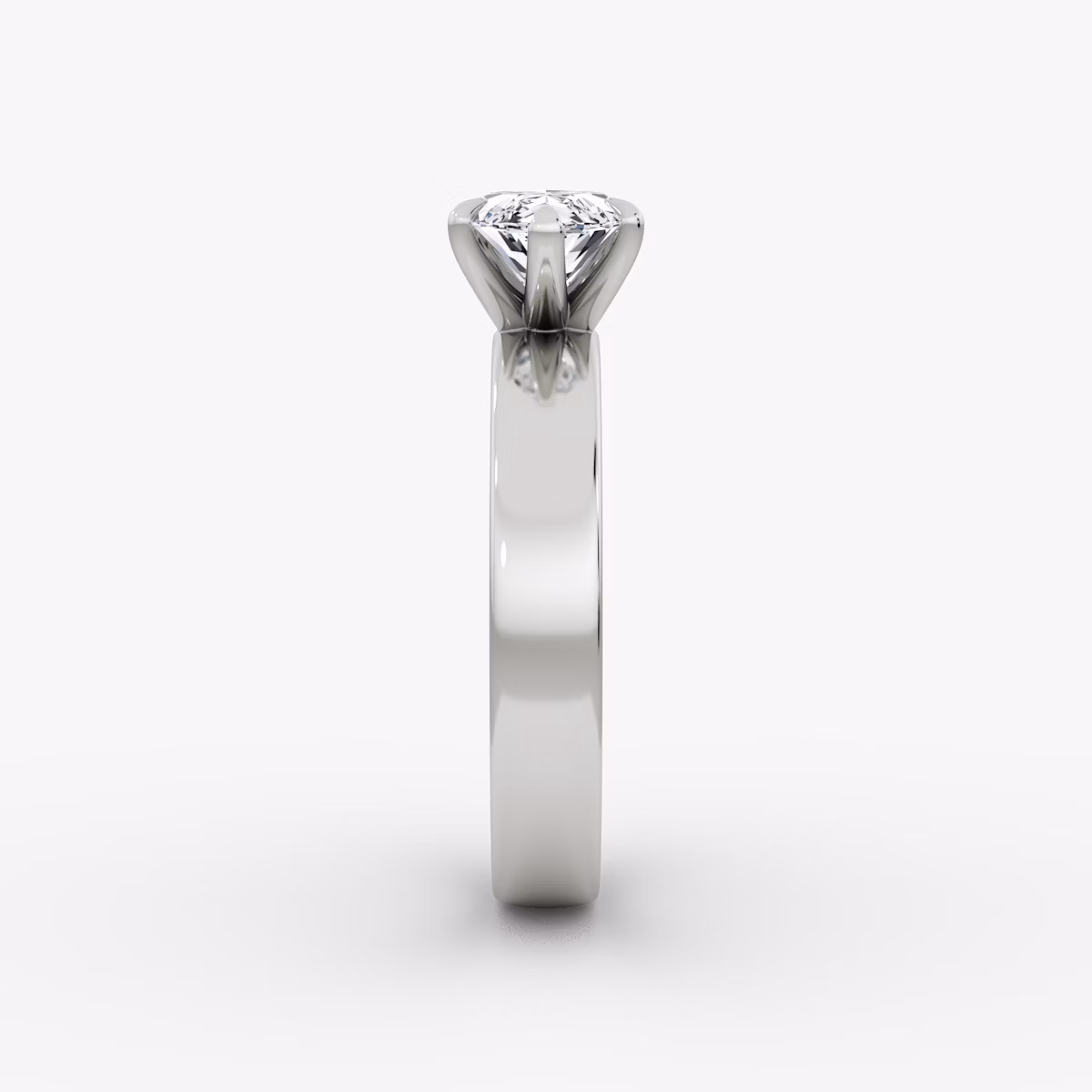 Cigar Band Solitaire | Marquise | 18k | White Gold | bandWidth: 4mm | diamondOrientation: horizontal | caratWeight: other